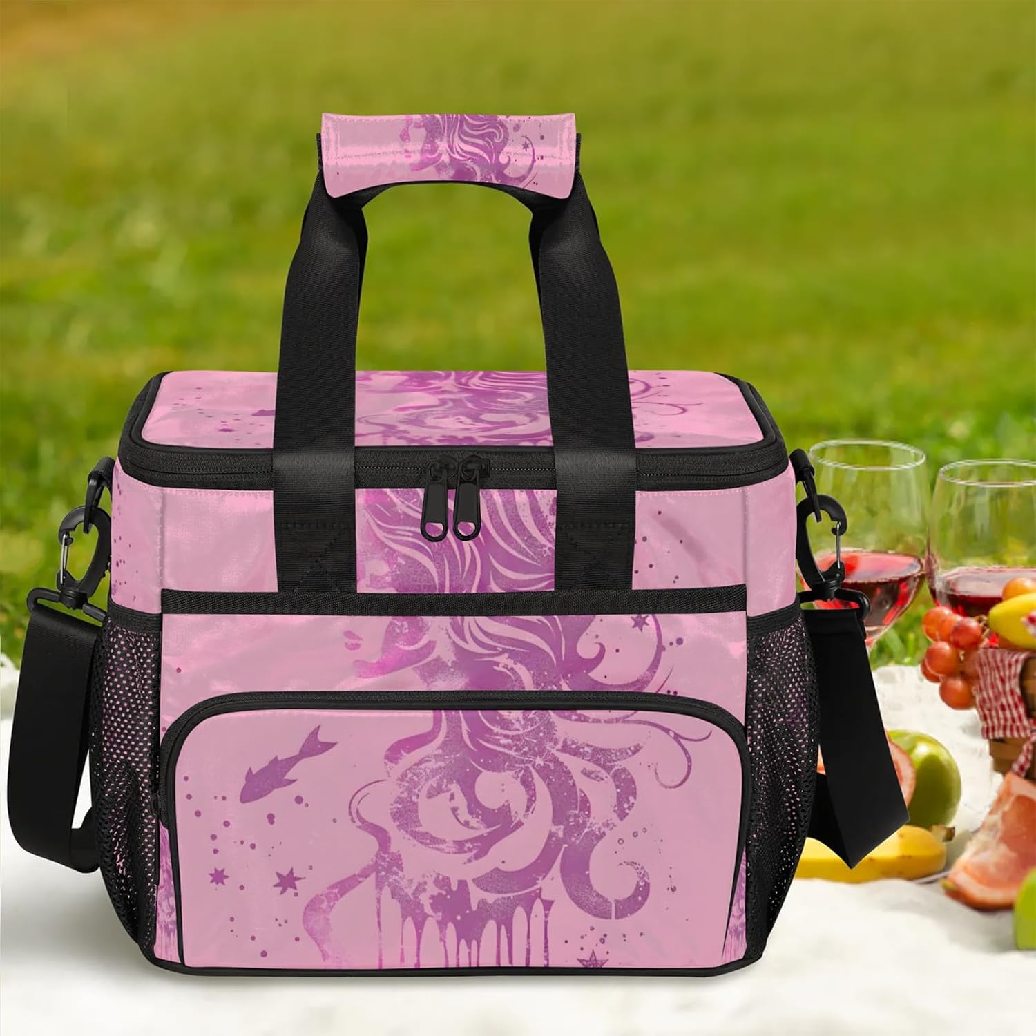 Girl Insulated Picnic Backpack Lunch Box for Women Men Picnic Basket Tote Lunch Bag Picnic Bag Portable Lunch Bags for Picnic, Beach, Work, Trip,Office, Camp