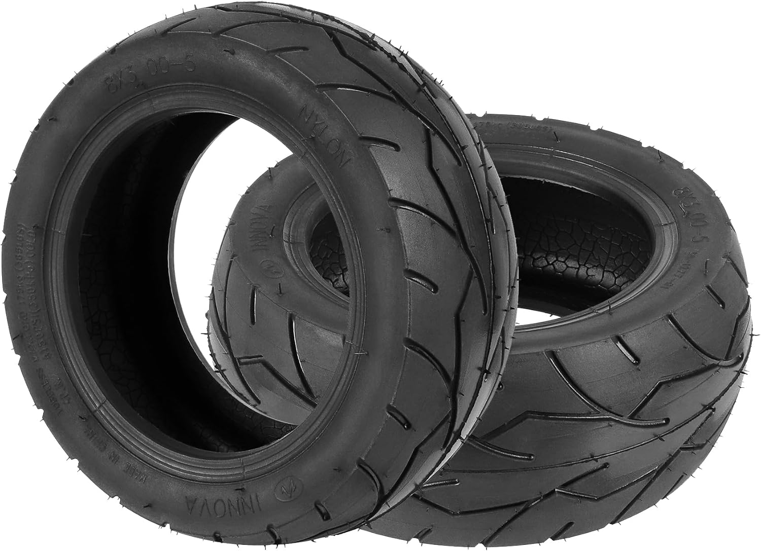 (2ps) 8" 8 x 3.00-5 Explosion-proof Rubber Tubeless Tire 8-inch Performance Tyre Replacement for Kaabo Mantis 8, dual Electric Scooter Wheel Parts (2)