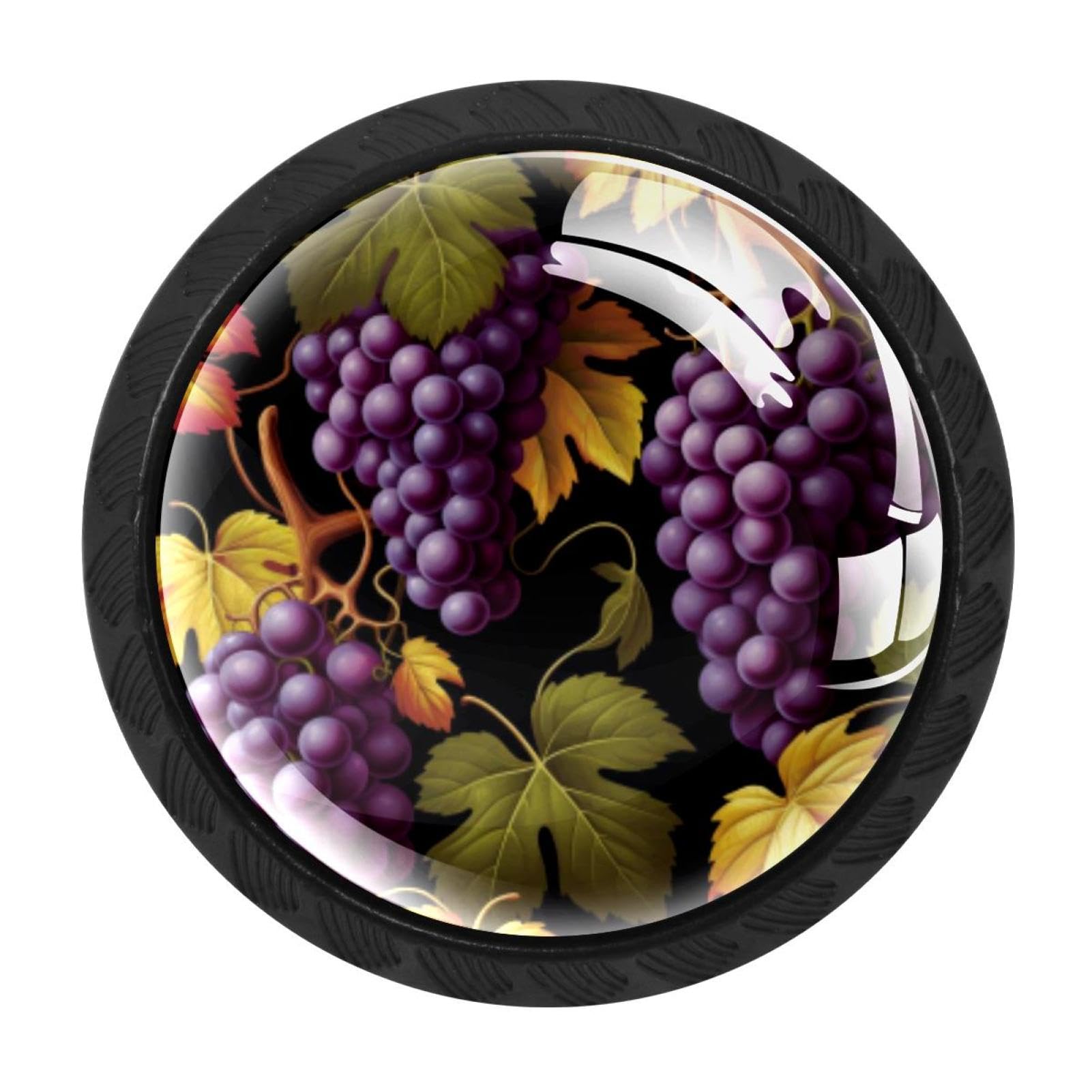 CHENZZZZ 4 pcs Thanksgiving Grape Cabinet Knobs Crystal Drawer Pulls for Kitchen, Bathroom Cabinet, Dresser and Cupboard