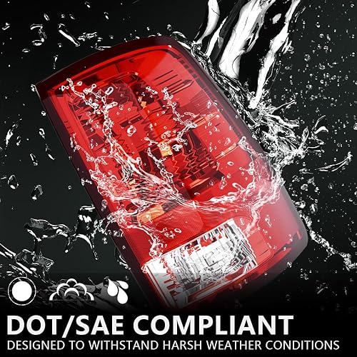 Miniatura 4 de PIT66 Luces traseras rojas derechas sin bombillas compatibles con Dodge Ram 2009-2018 15002010-2018 Dodge Ram 25002010-2018 Dodge Ram 35002019-2020