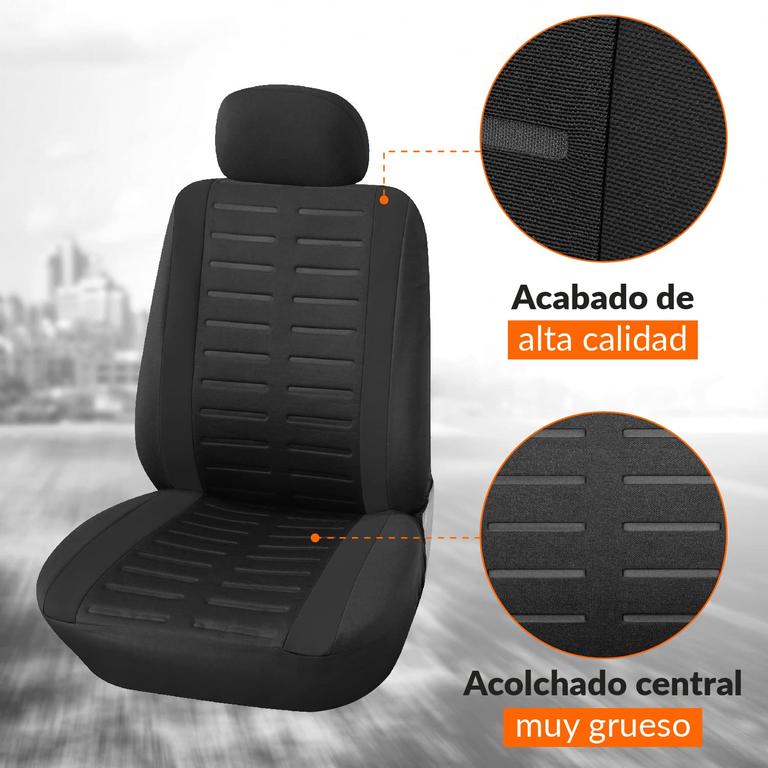 Upgrade4cars Funda Asiento Coche Delantero | Universal Protector para Conductor | Accesorios Interior para Mujer y Hombre