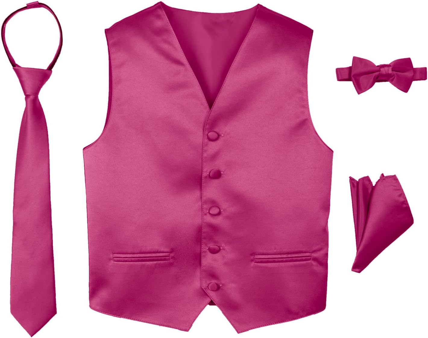 Spring Notion Boys' 4-Piece Satin Tuxedo Vest Set – Weddings, Prom, and Quinceañera Chambelán