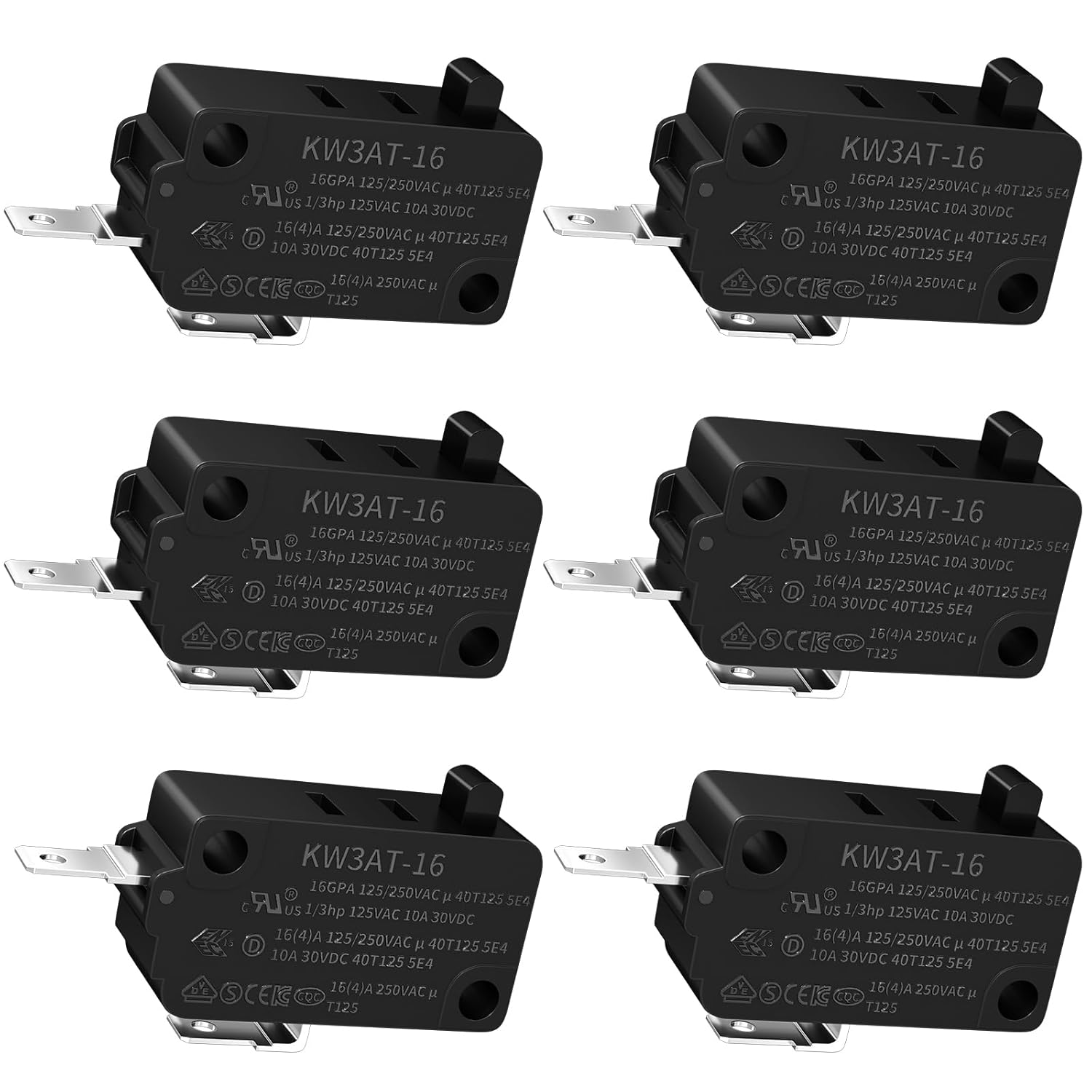 DaierTek KW3A/KW3AT Microwave Door Switch 16A 125VAC/250VAC Door Interlock 4 Normally Open 2 Normally Closed Microwave Oven Switch T125 for GE LG Kenmore Frigidaire DaierTek KW3A/KW3AT Microwave Door Switch 16A 125VAC/250VAC Door Interlock 4 Normally Open 2 Normally Closed Microwave Oven Switch T125 for GE LG Kenmore Frigidaire