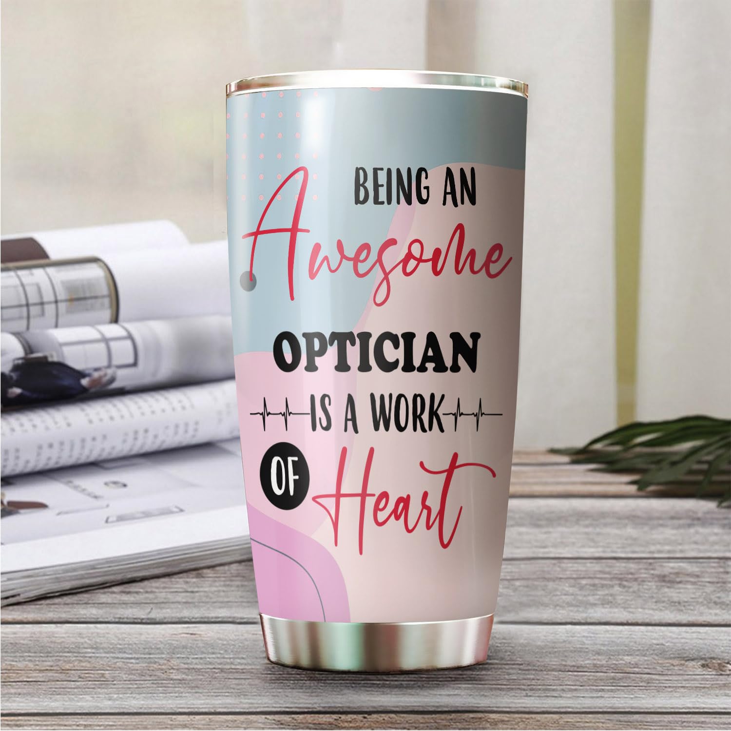 Bjpkpk Vaso De Acero Inoxidable De 20 Onzas Con Tapa, Taza Color Rosa 20 Oz
