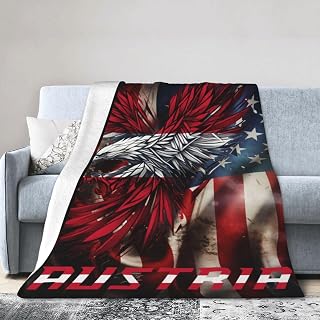 Austria Austrians Flag Throw Blanket Super Soft Anti-Pilling Flannel Lightweight Blanket Gifts for for Couch/Chair/Sofa/Bed/Dorm/Bedroom/Office/Home 50"X40"