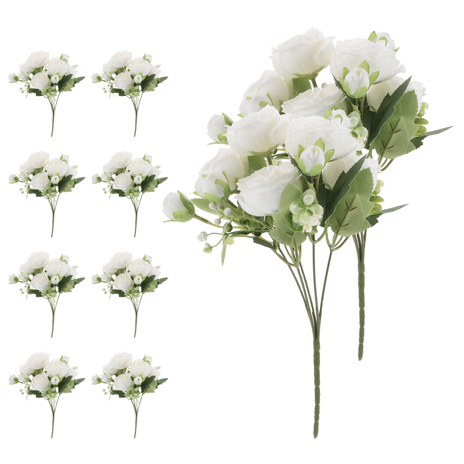 Künstliche Pfingstrosen Langlebige Deko Accessoires aus Seide 10 Stück in Weiß Stilvolle Blumensträuße für und Wohnraumdekoration