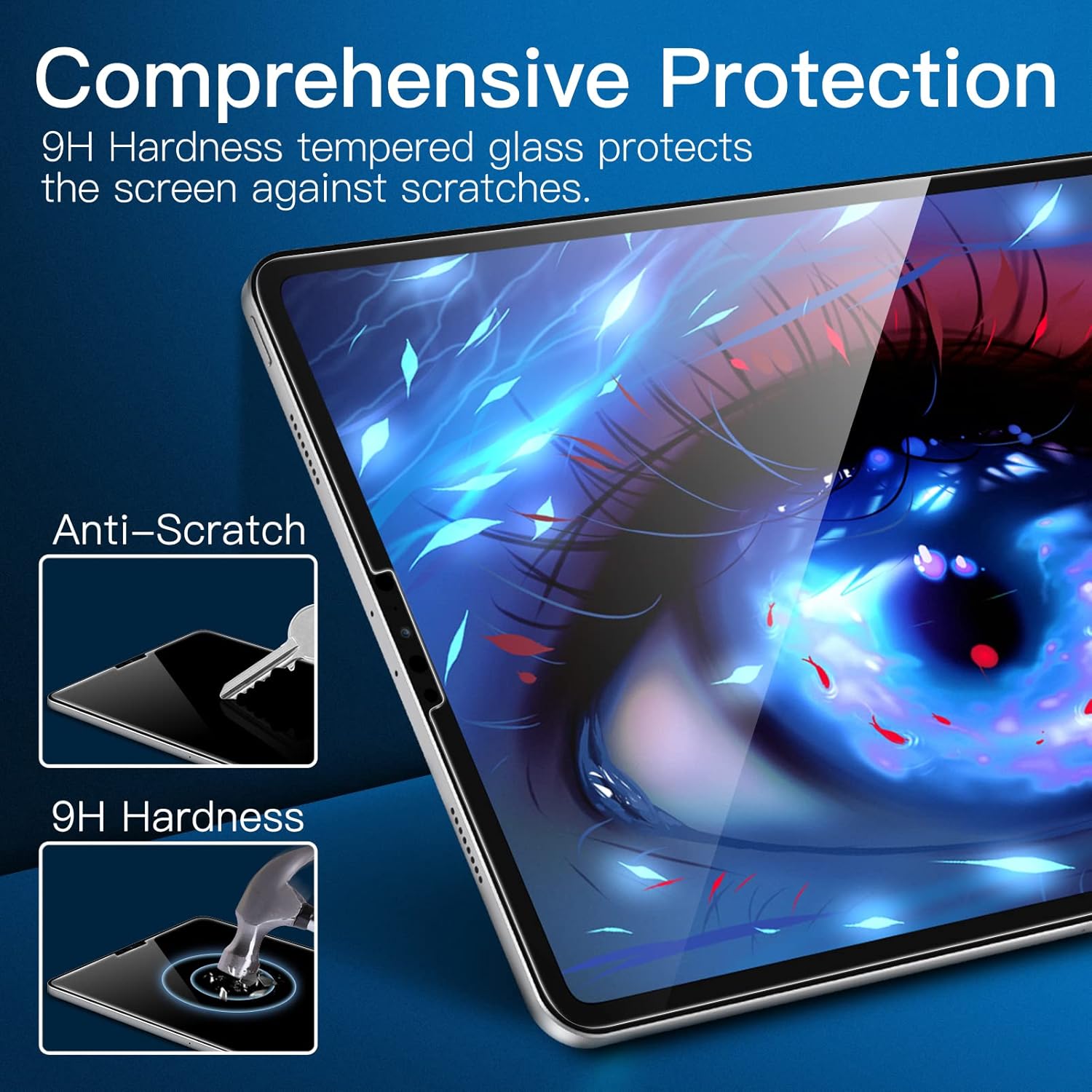 JETech One Touch Install Screen Protector for iPad Pro 11-Inch (2022/2021/2020/2018 Model) and iPad Air 5/4 10.9-Inch, Tempered Glass Film with Auto Alignment Tool Kit, HD Clear - Image 4