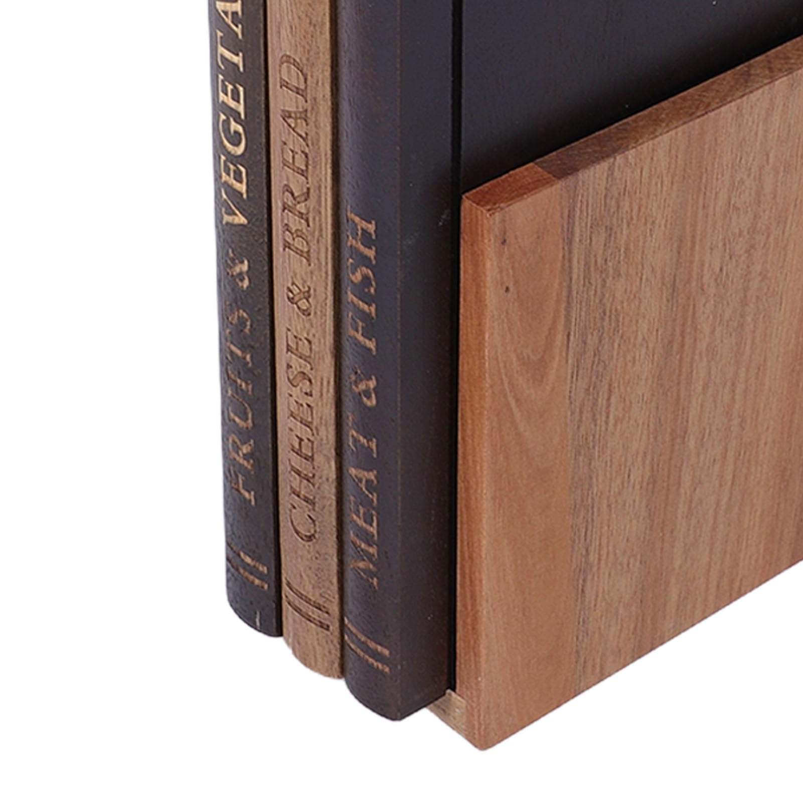 Juego de Tablas para Cortar Libros, Madera Maciza de, Juego de Tres Piezas, Tabla de Cortar de Madera, Tabla de Decorativa con Soporte de para Frutas, Verduras, Pan, Embutidos
