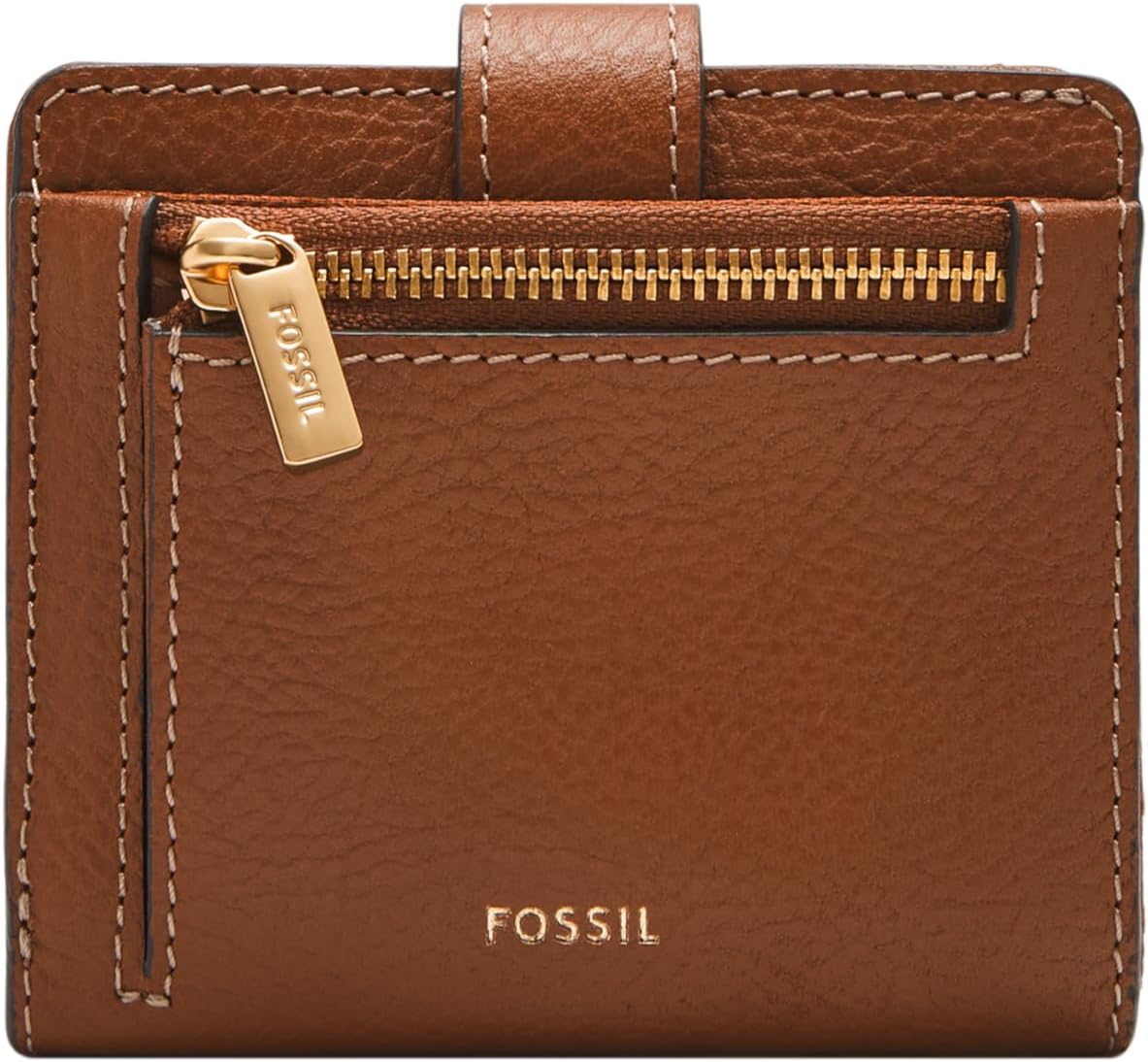 Fossil Women's Harwell Small Tab Bifold Wallet, Black/Leopard Haircalf, One Size