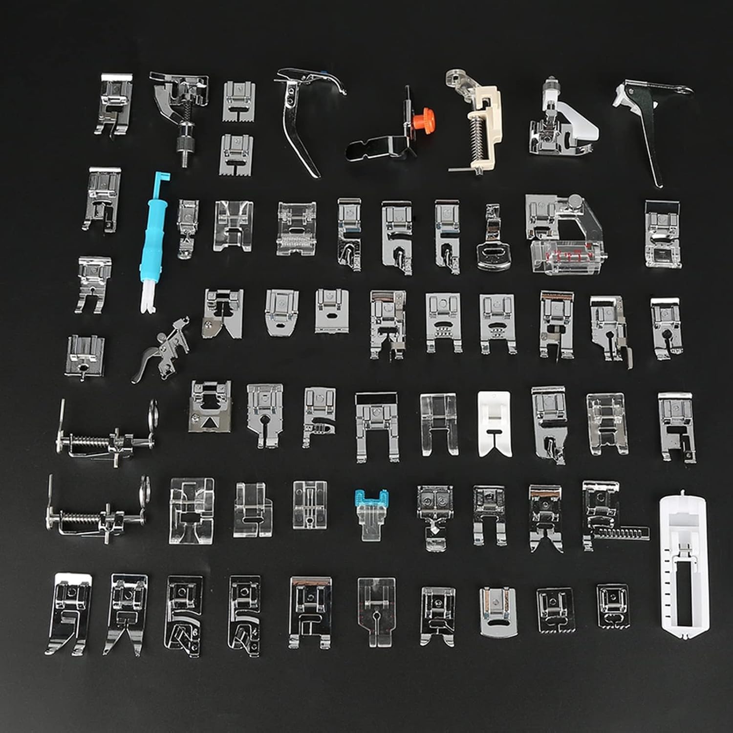 62PCS Sewing Machine Presser Feet, Sewing Machine Foot Set Presser Foot Set Replacement Household Multifunctional Sewing Foot Attachments