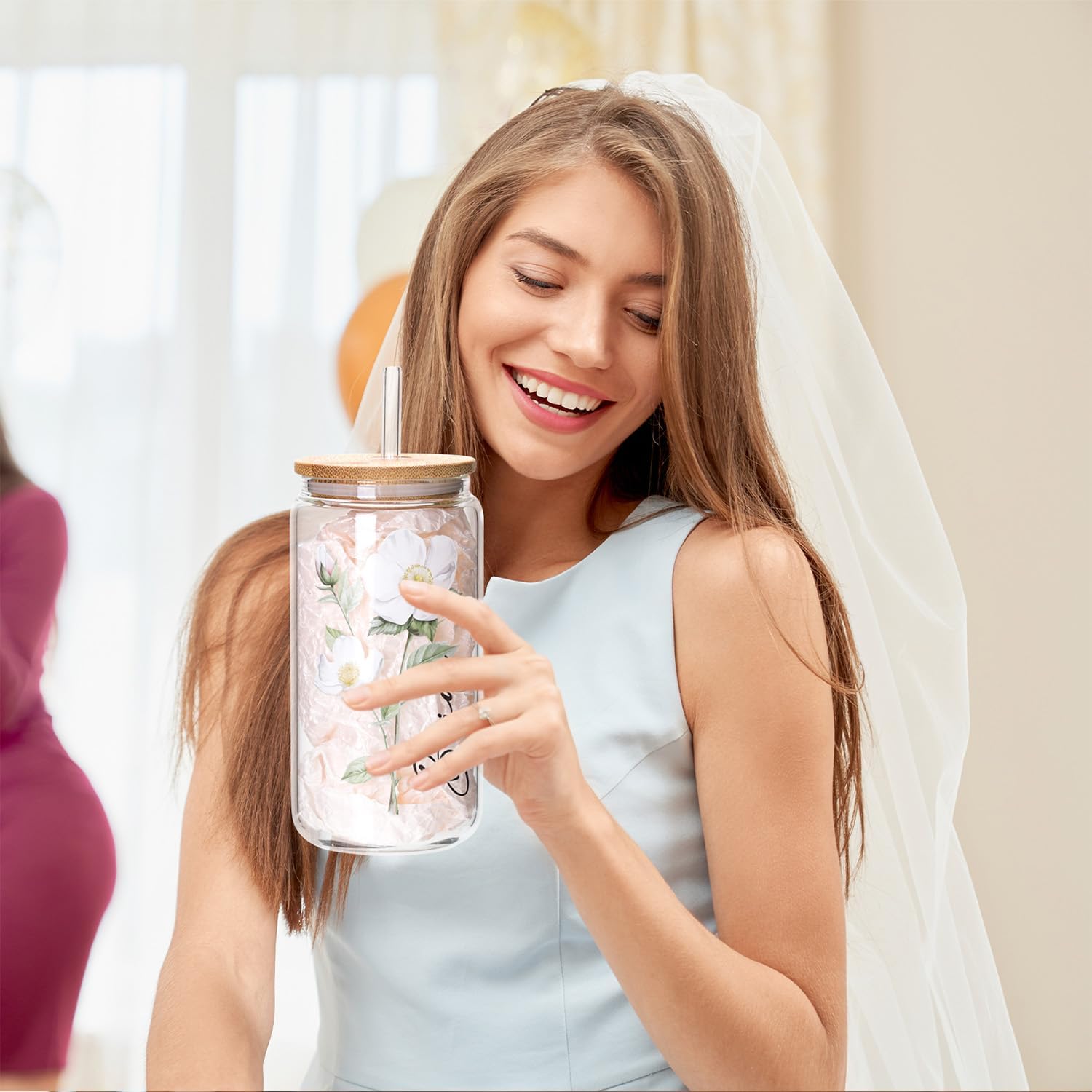 Bridal Shower Gifts for Bride to Be,Bachelorette Gifts Wedding Engagement Gift for Bride,Bridal Tote Bag Glass Cup Gift - Image 5