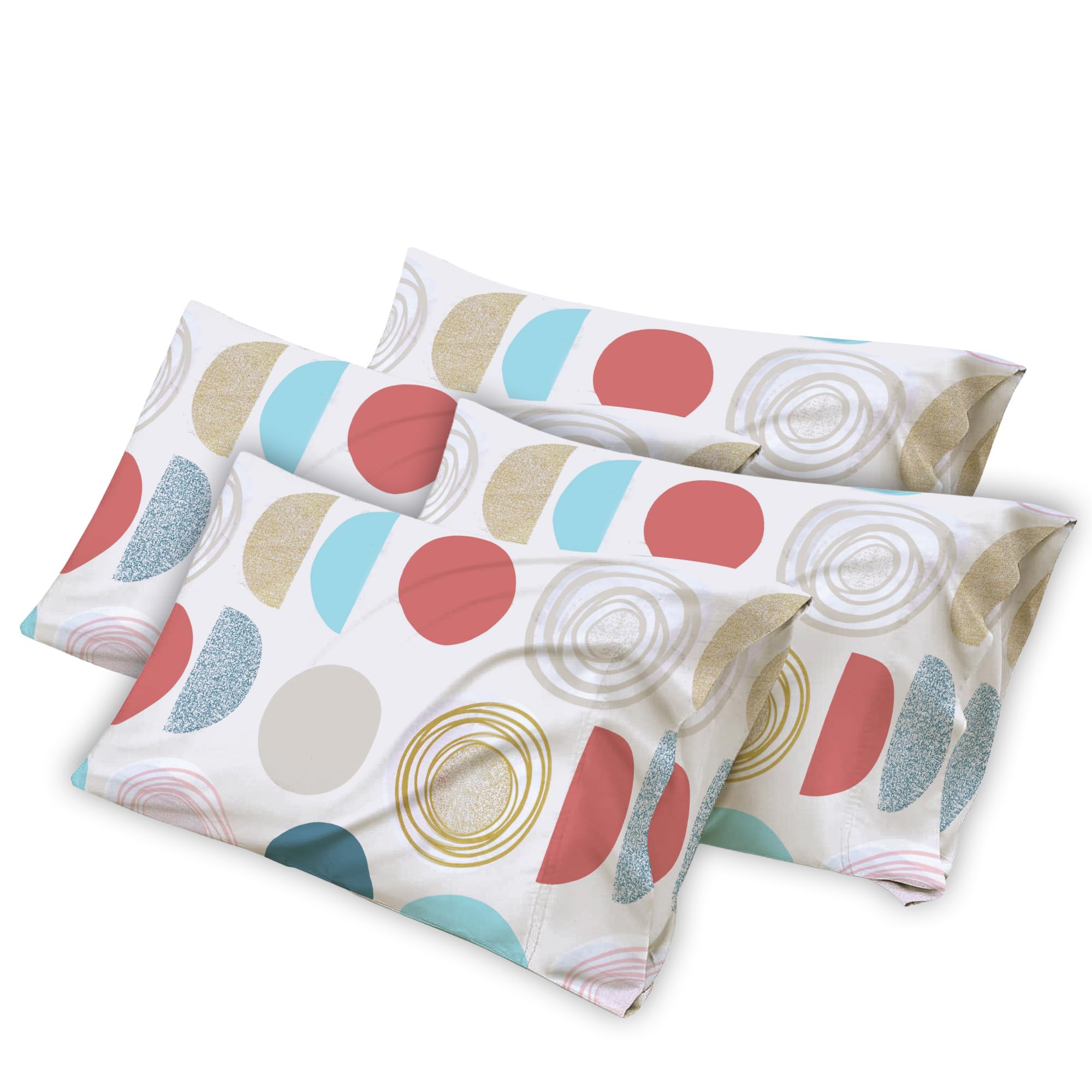 DANYDude 400 Thread Count Floral Printed Pillow Cases Pack of 4 100% Egyptian Cotton Pillow Covers Soft & Machine Washable Printed Pillow Cases 4 Pack Room Decor