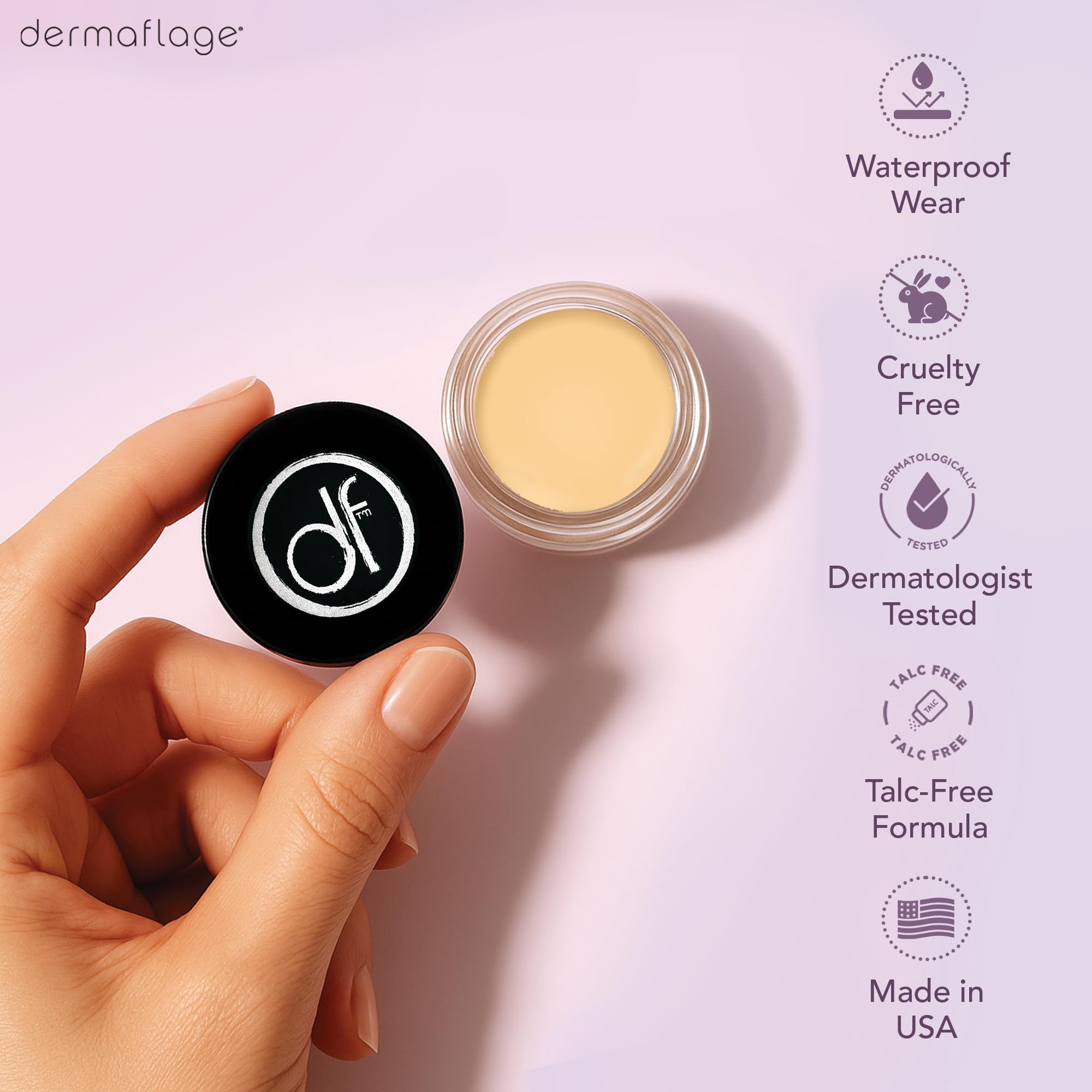 Dermaflage Wodoodporny korektor kremowy (średni) - korektor pełne pokrycie, matowe wykończenie do twarzy i ciała - ukrywa cienie, tatuaże i trądzik - długotrwała formuła używana przez artystów