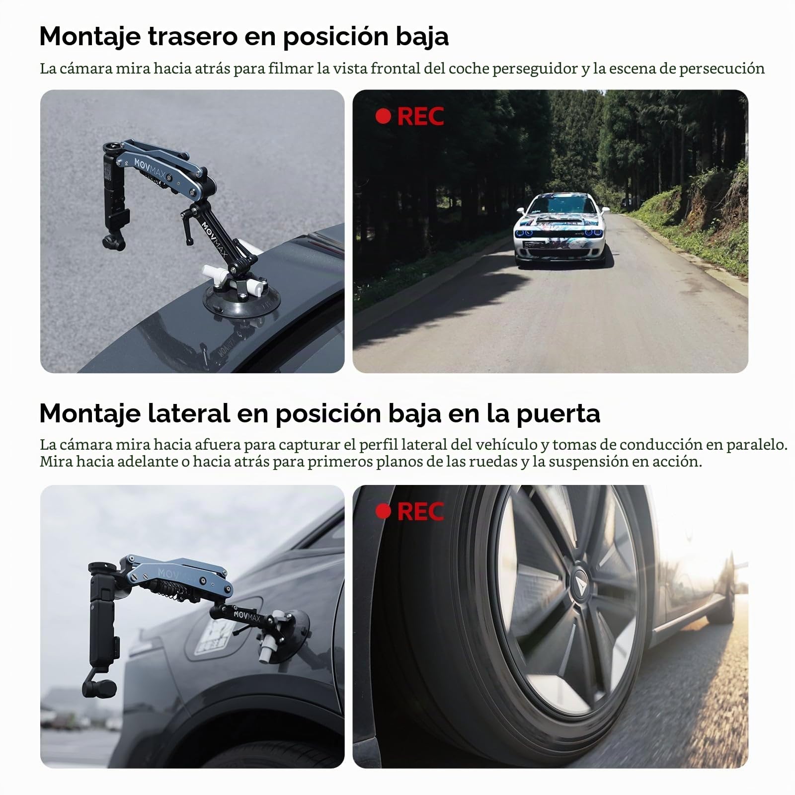 Vaxis Global Movmax - Brazo de Cuchilla para cámaras dji Pocket 3, Insta 360 y GoPro Hero 12 con tecnología de Brazo N2 y Tornillo de Bloqueo Universal