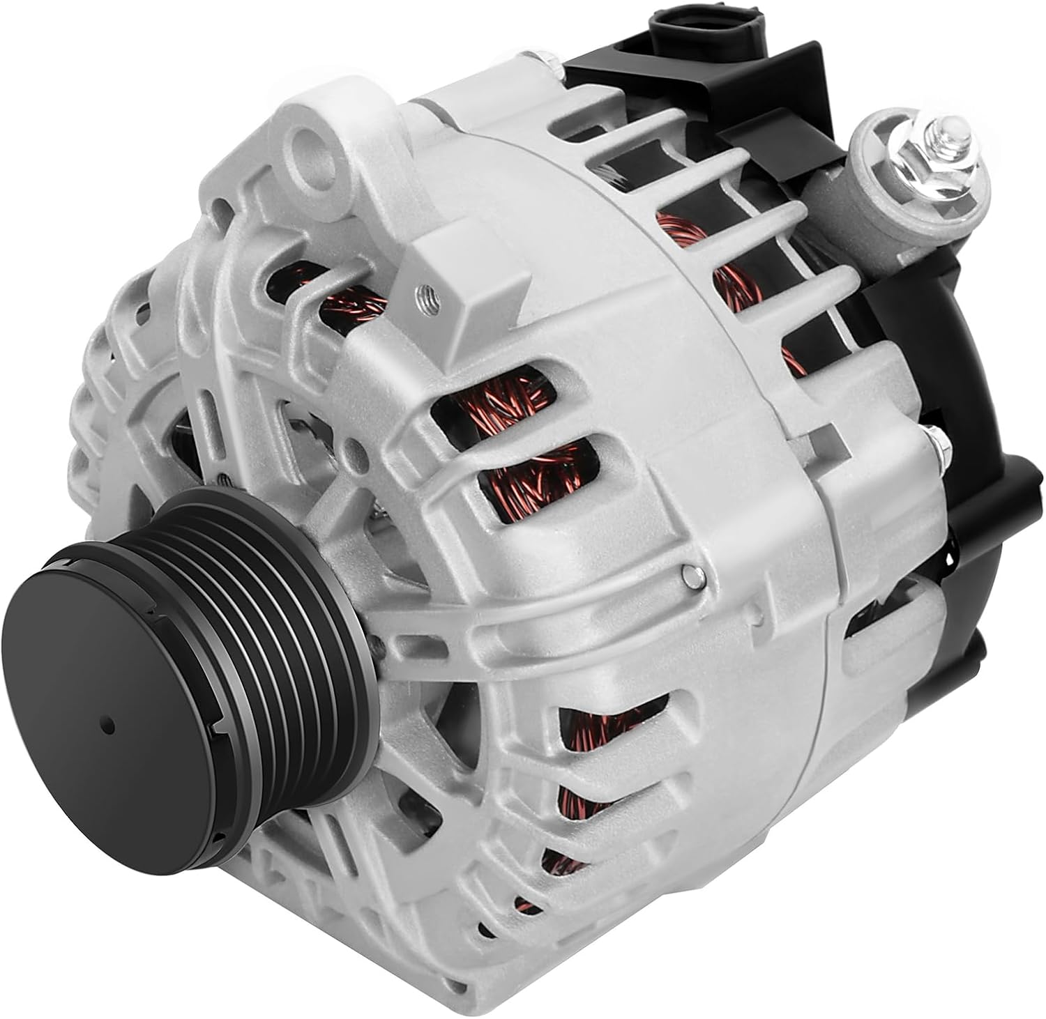 SCITOO Alternator 11258N Fits for Nissan for Altima 2007-2012,for Sentra 2007-2012,for Rogue 2011-2013,2.5L, 3 Pins plug, High Output Alternator 12V 110Amp CW 6-Groove Clutch Pulley TG12C032 TG12C116 11258 Alternator 110A