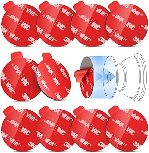 10 Pcs Sticky Pads for Pops Socket Base: 1.38" Round Strong Adhesive Replacement Double Sided Tape for iPhone Popgrips, Cell Phone Grip & Ring Holder, Very High Bond Circle Sticker 35mm
