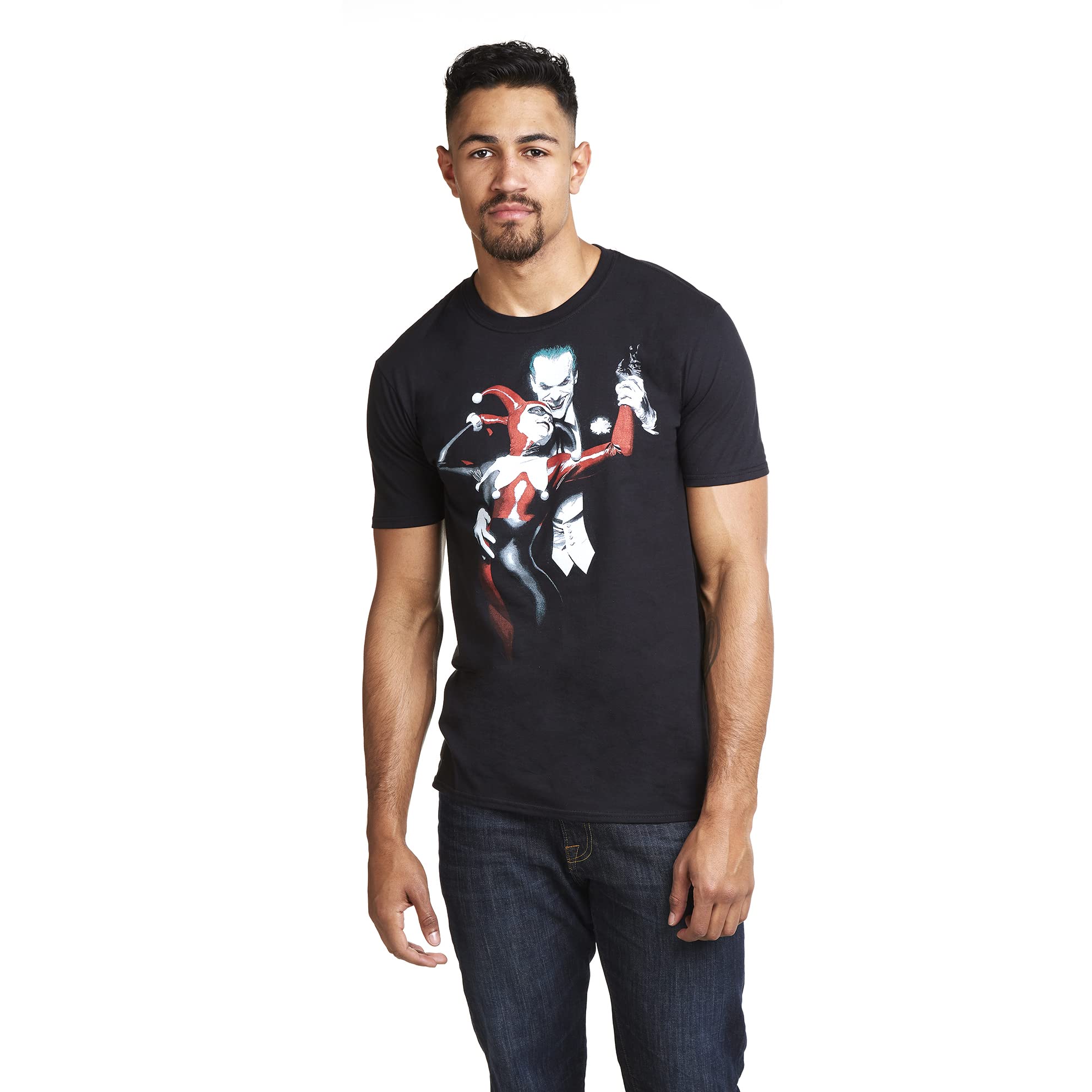DC Comics Men's Joker & Harley T Shirt, Black, M UK
