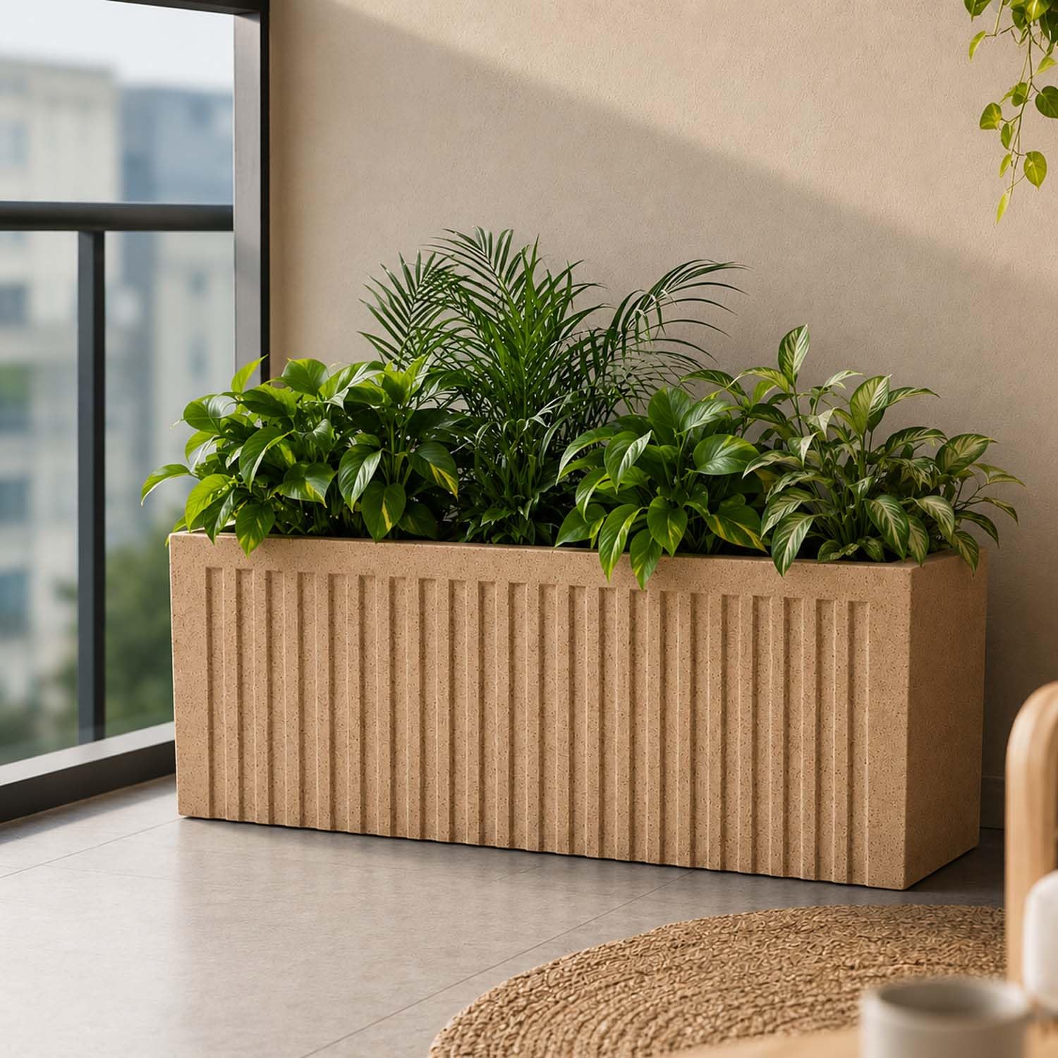 Go Hooked Rectangular Planter - Modern Stone Design -1