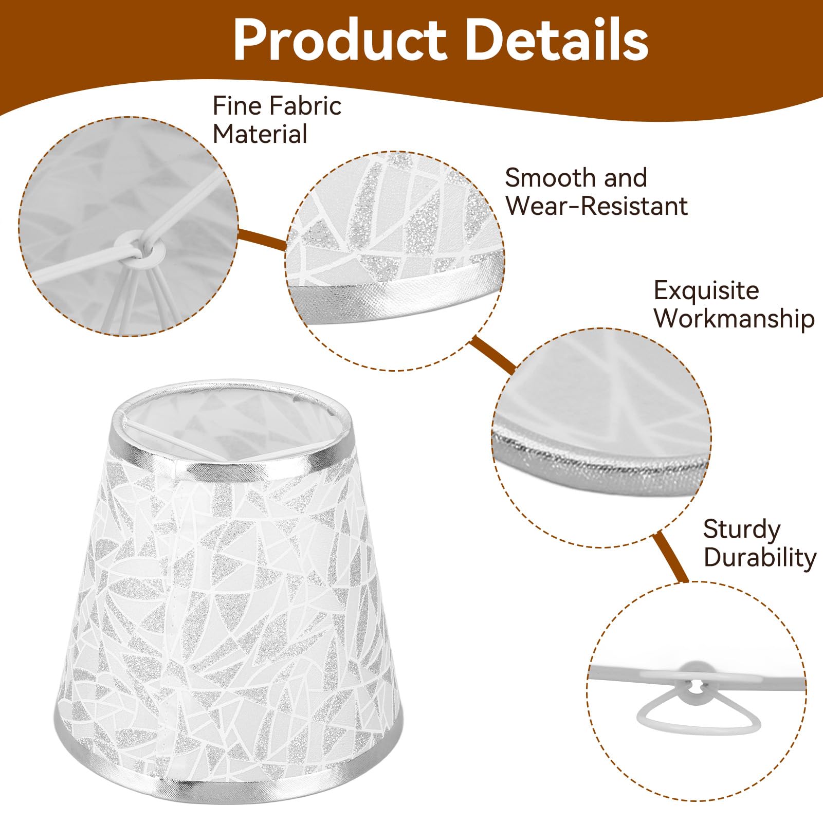 3 Paralumi In Tessuto Con Clip Per Lampade - Design A Botte Moderno, Per E14, Lampadari, Tavolo O Parete - Foto 7