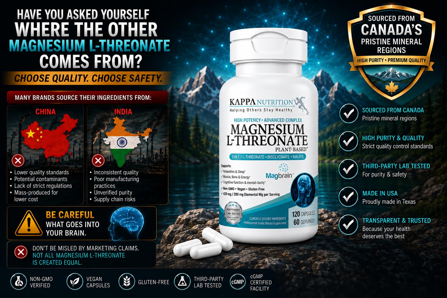 Magnesium L-Threonate Plant-Based 3 in 1 Powered by Magbrain® Magnesium L-Threonate Plant-Based | Magnesium Bisglycinate & Magnesium Malate | Up to 420 mg Elemental Magnesium | 60 Vegan Capsules. — Amazon image 12
