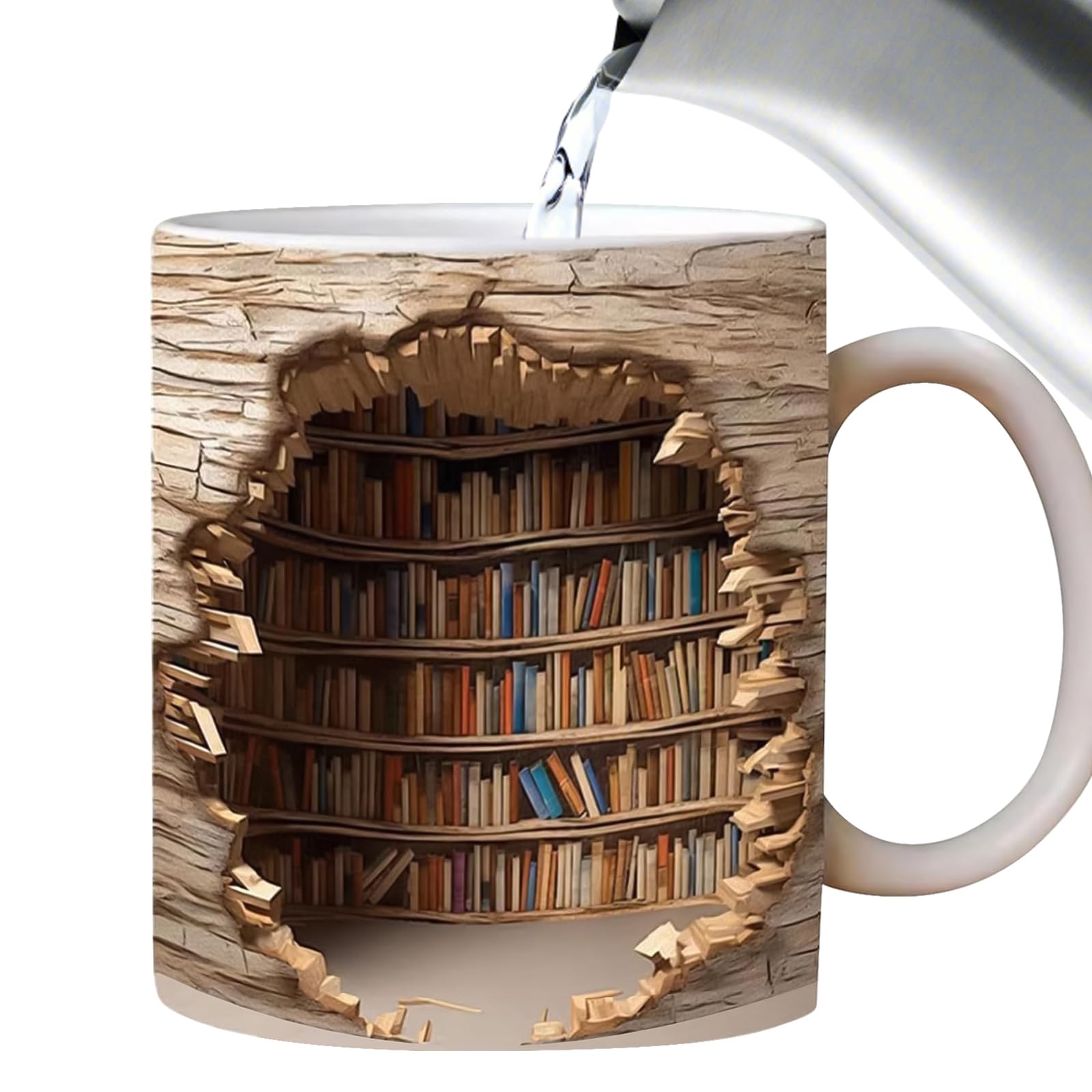 Tasse à café en céramique bibliothèque 3D
