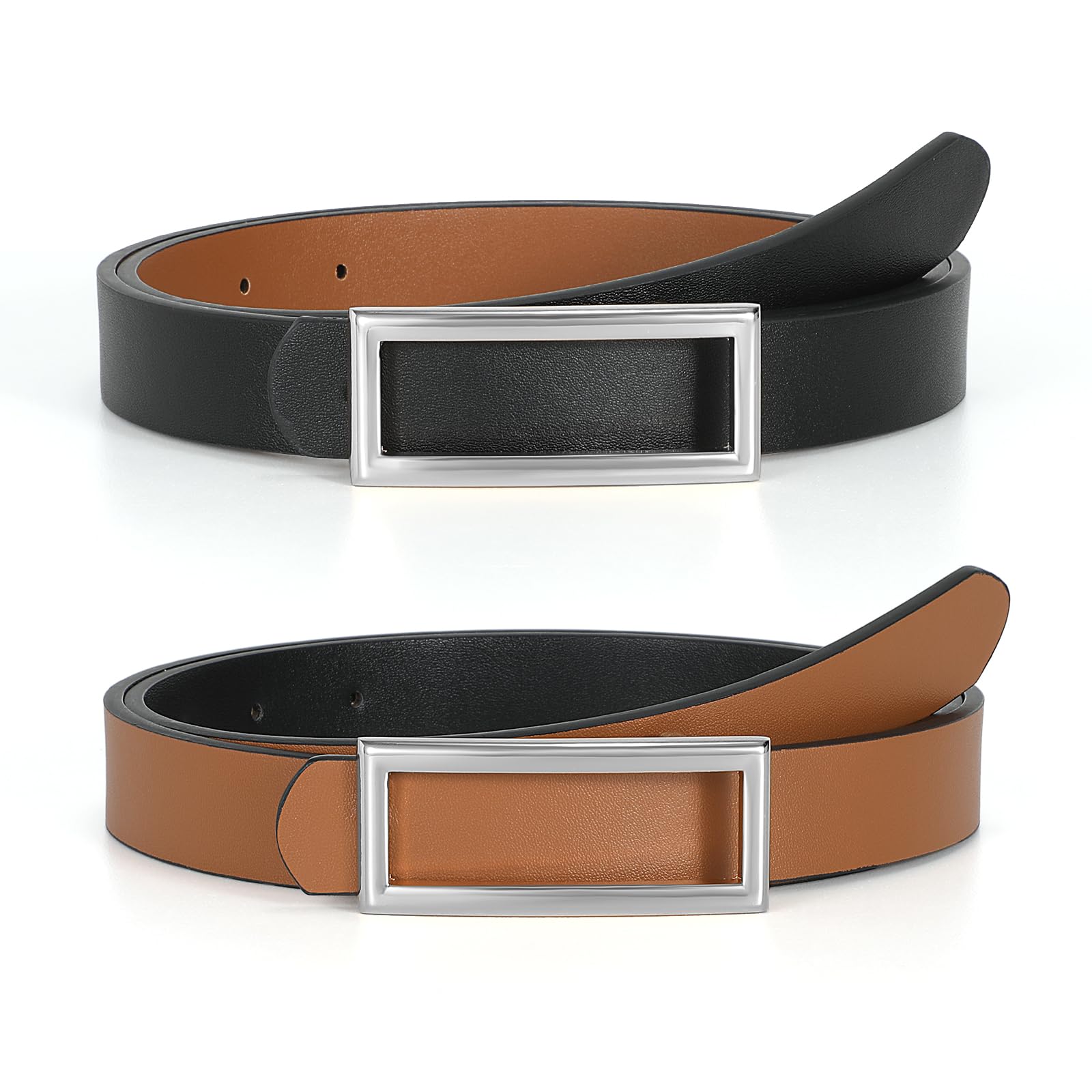 SUOSDEY Women Reversible Leather Belts for Jeans Pants Dresses Ladies Fashion Belts with Gold Buckle 0 9 Width