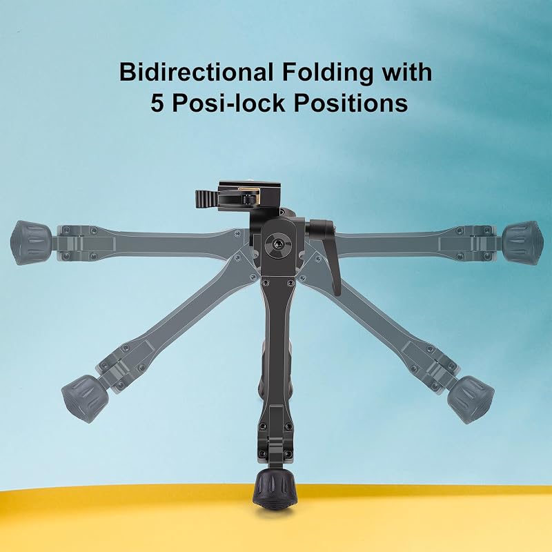 Bipod ajustabil Zeadio cu pivot pentru șine Picatinny și Weaver, cu picioare rabatabile în 5 poziții, pentru utilizare în exterior