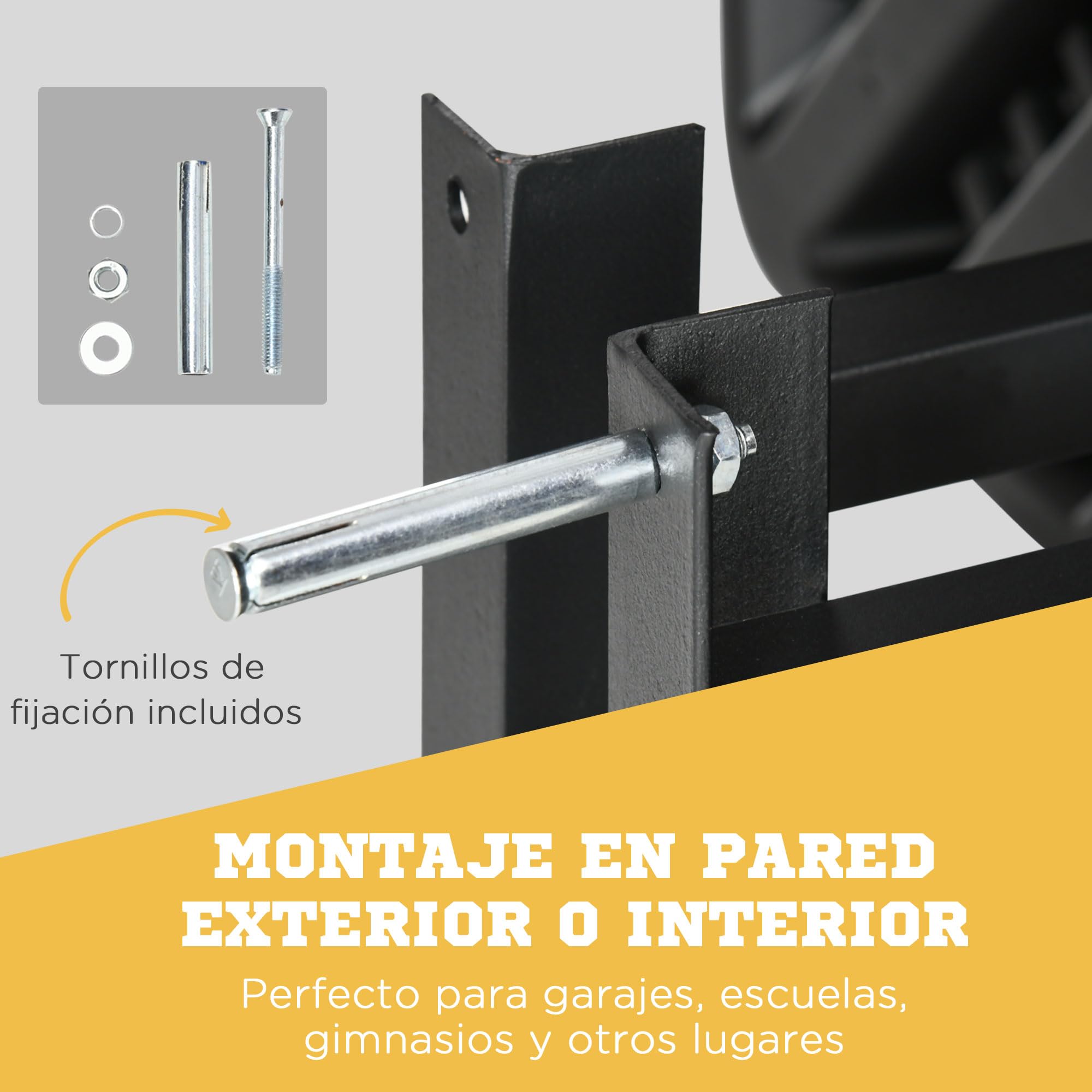 SPORTNOW Tablero de Baloncesto para Interior y Exterior de Pared - Aro y Canasta para Adultos 110x90x70 cm Negro y Amarillo