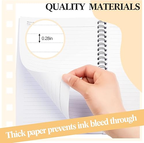 Miniatura 5 de Paquete de 6 cuadernos de espiral zurdos con alambre zurdo, 8 x 5, 50 hojas, diario de papel con rayas anchas para la escuela (colores surtidos)