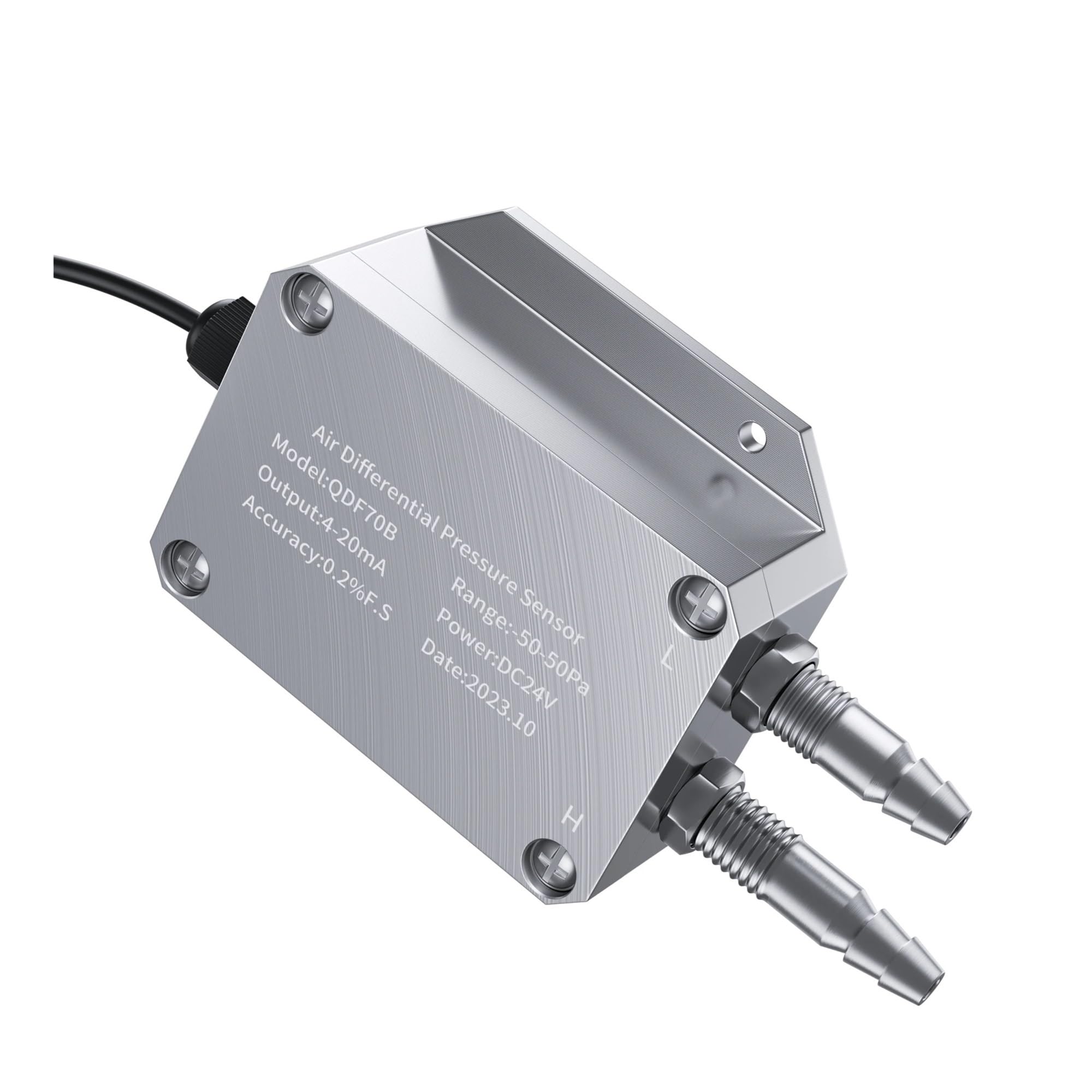 MXXDMOPD Differential Pressure Sensor 3kpa 5kpa 50pa 200pa Pressure Differential Transmitter 4-20mA 0-10V Output QDX50D(0-5v Output,-200Pa-200Pa)