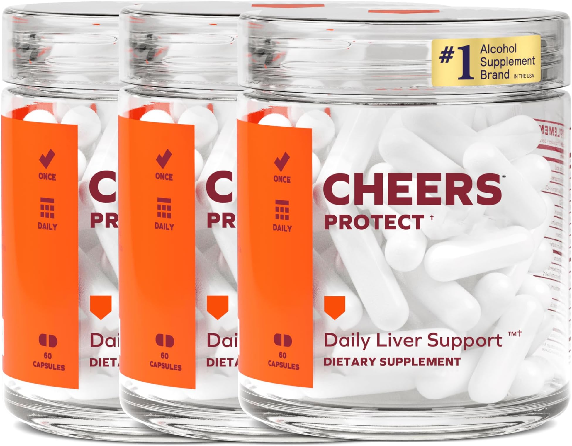Protect | Daily Liver Supplement for Drinkers with L-Cysteine + DHM | Increase Glutathione Levels | 90 Doses | Cysteine, Dihydromyricetin, Milk Thistle, Prickly Pear, B-Vitamins, Ginger