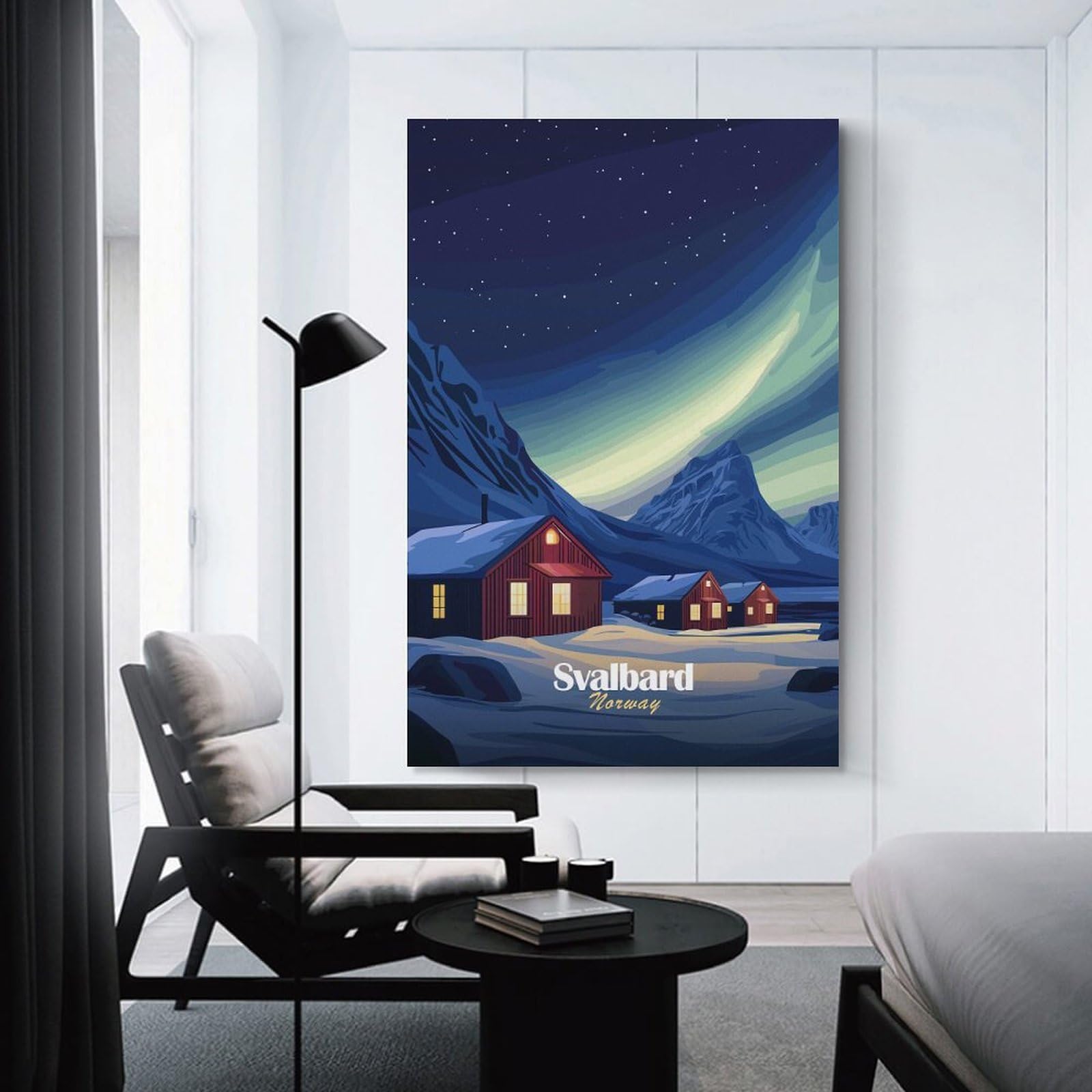 Junmoney Svalbard Aurora Borealis Room Decor Wall Art, 20x30inch(50x75cm), for Office, Study Or Home Workspace, Decorative Artwork for Productive Spaces