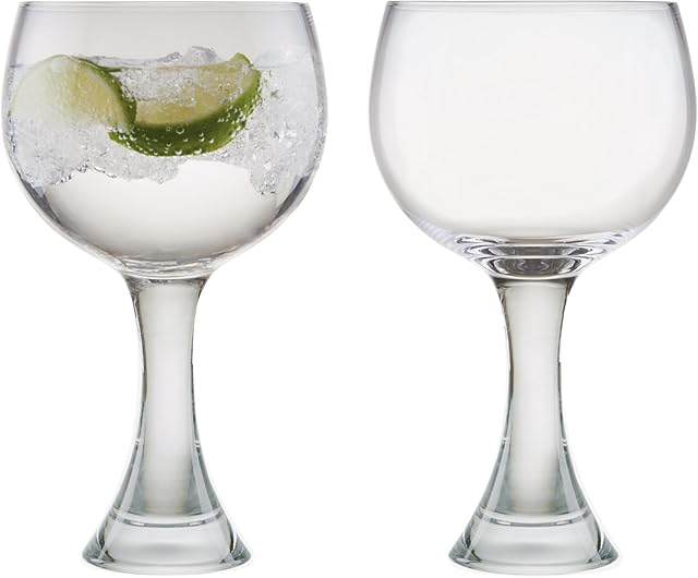 Anton Studio Designs - Manhattan Gin Glasses - Set of 2 - 700ml Capacity Per Glass - Beautifully Designed Thick Stem & Large Bowl, Perfect Home Bar Addition