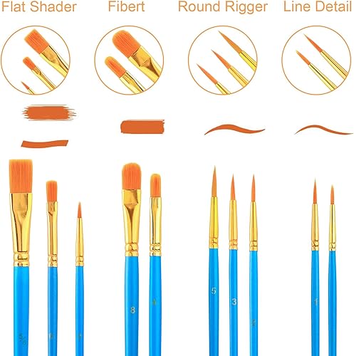 Vista 11 de AROIC Juego de pintura de acuarela de 36 colores, juego de sartén de acuarela con 10 pinceles de nailon y 6 cepillos de agua recargables. Perfecto