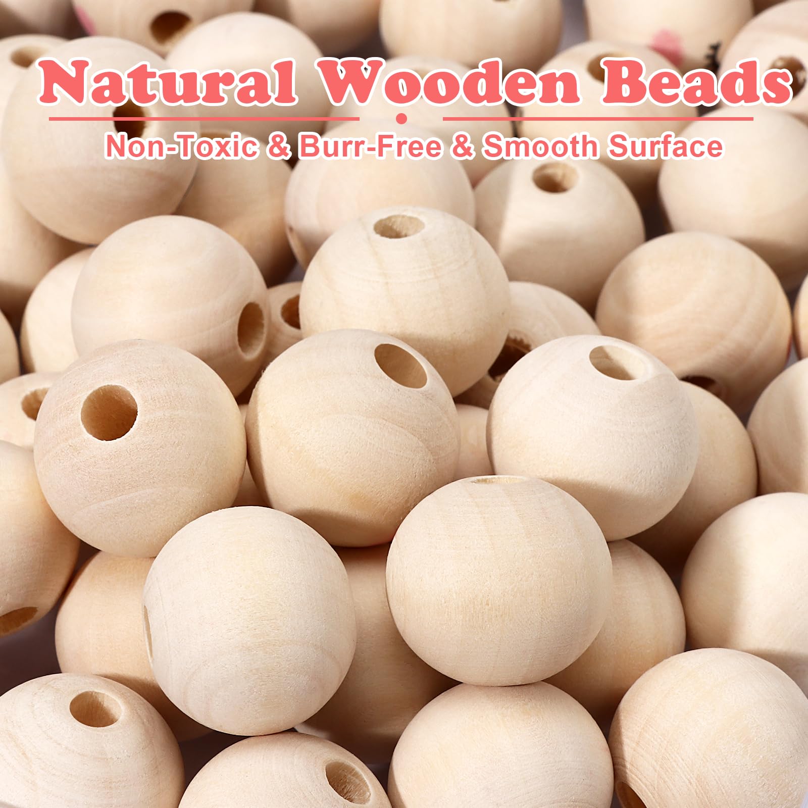 100 Perline Di Legno Con Faccine | 20mm | 4 Espressioni | Per Braccialetti, Craft E Bambole - Foto 11