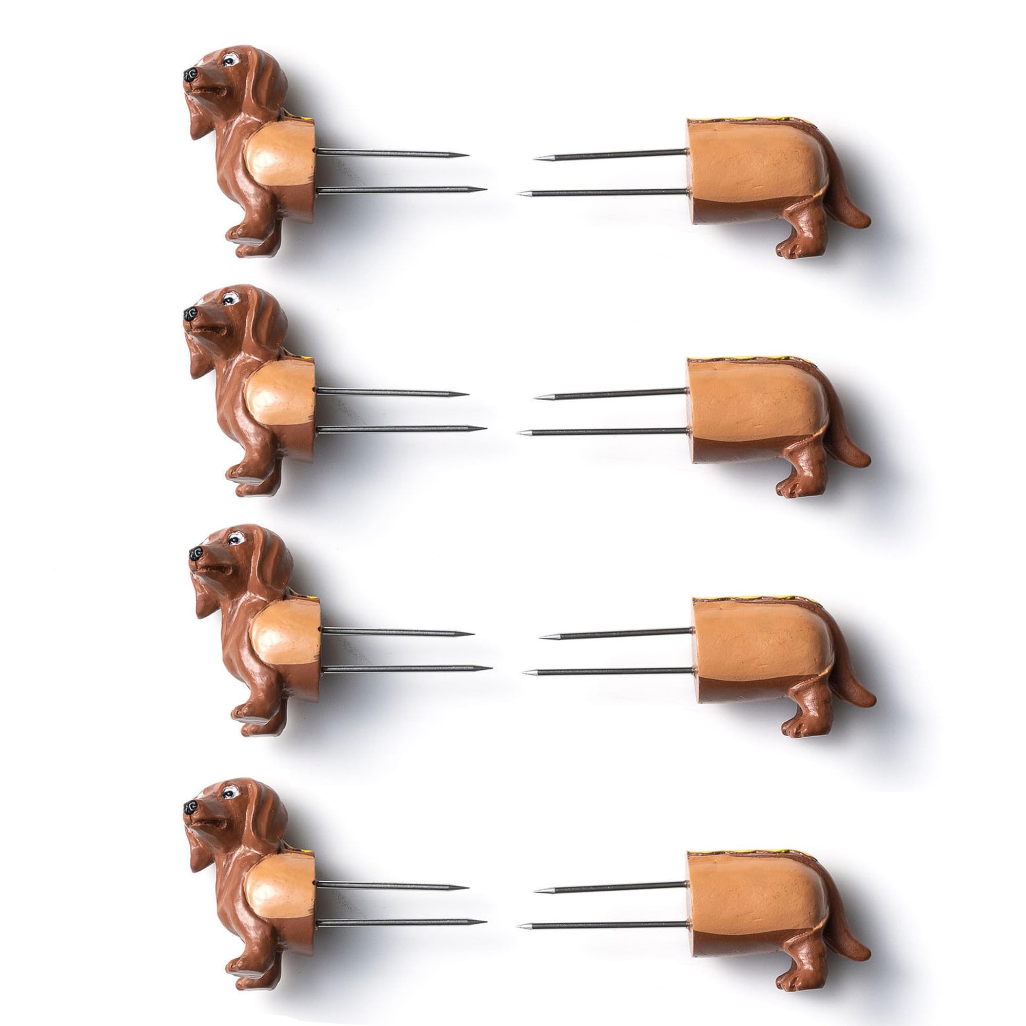Outset 66619 Daschund Corn On The Cob Holder Set, Stainless Steel