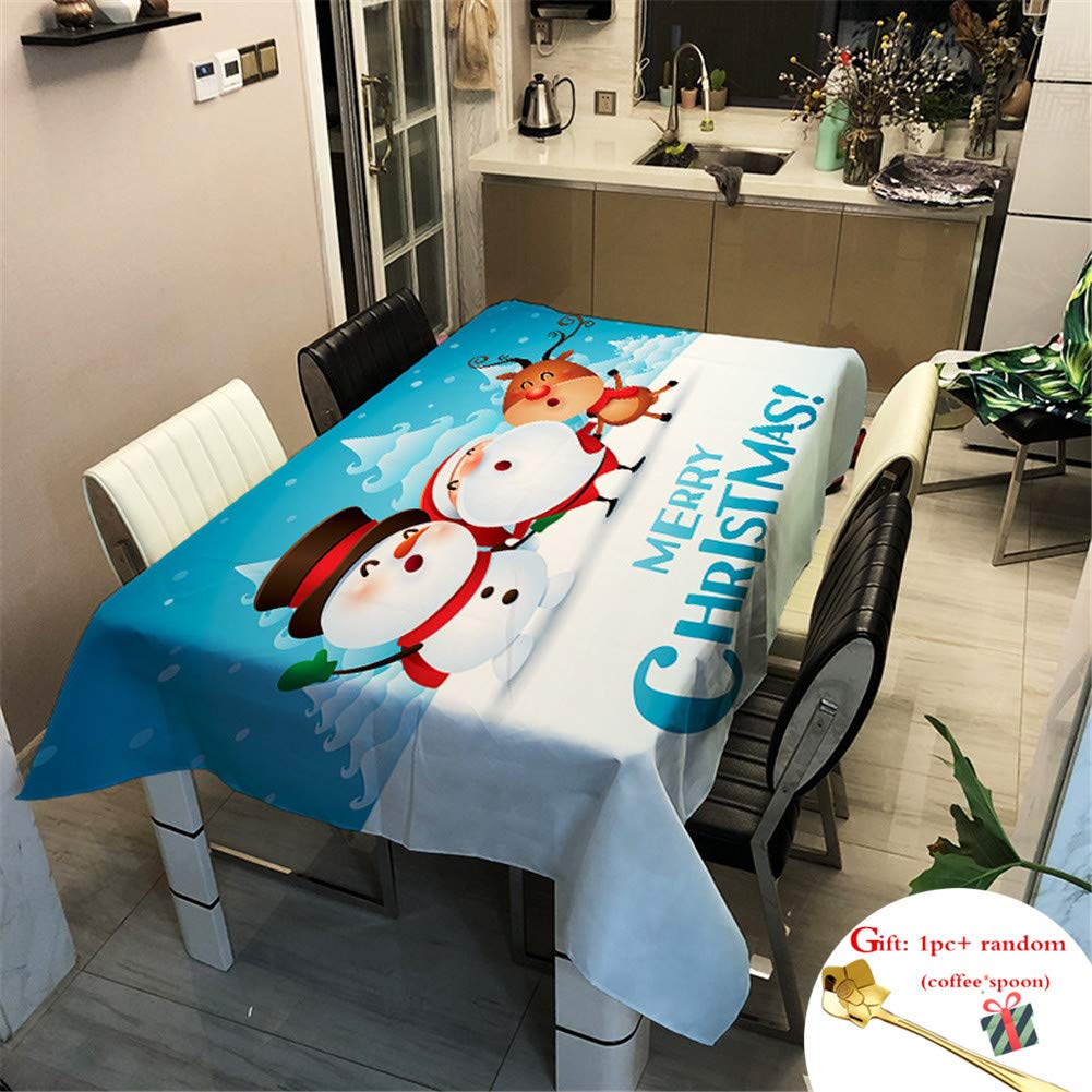 FANSU Rectangulaire Noël Nappe De Table 3D Décor Style, Anti Tache Imperméable Résistant Lavable Pour Salle à Manger/Jardin/Extérieur Intérieur (cheminée,60x60cm