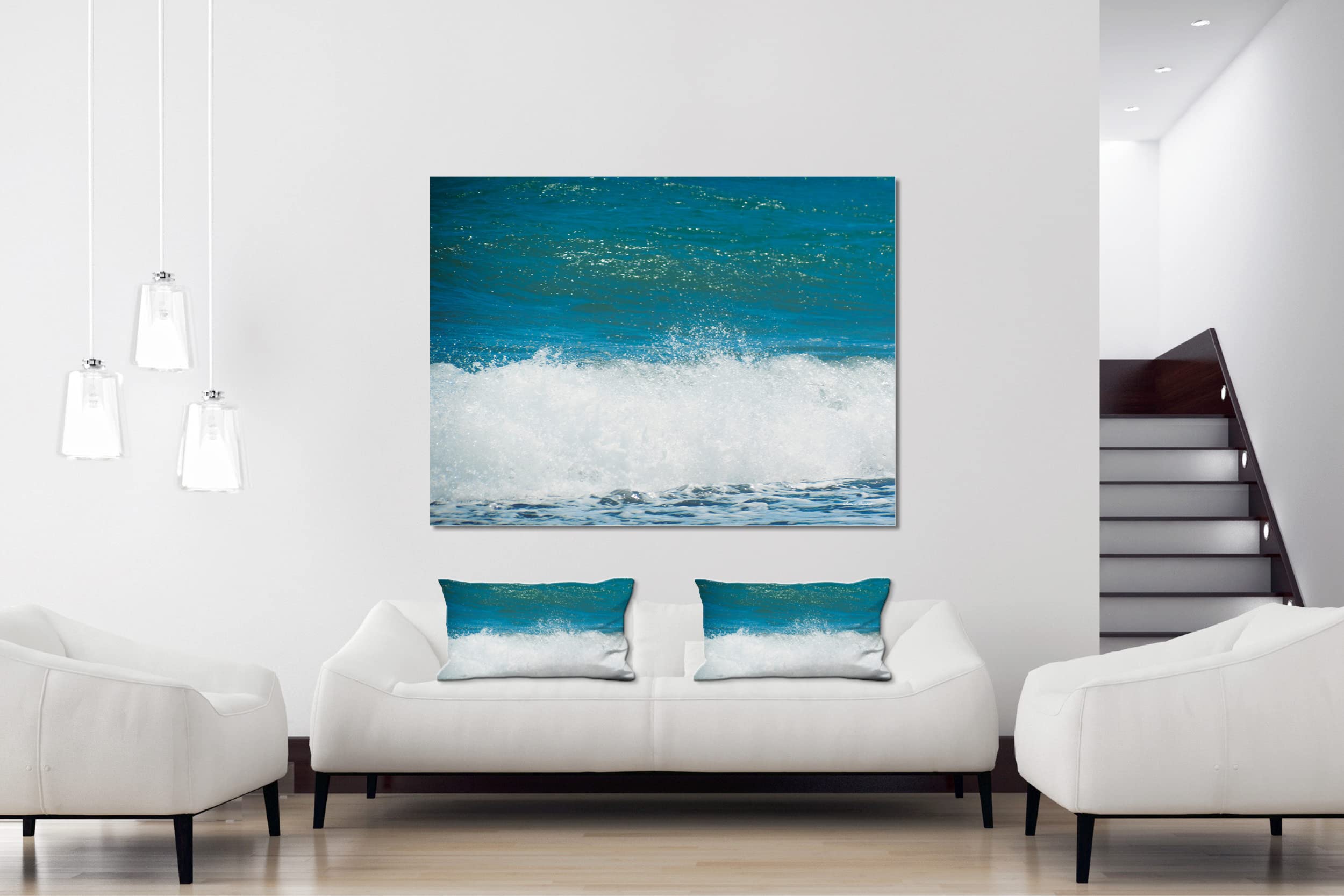 Meer 2 - Foto-Kissen-Hülle Set (2 STK.) 40 x 40 cm | Kissen-Bezüge - passend zu Wandbild - Deko-Kissen - Meer Strand Bretagne Frankreich