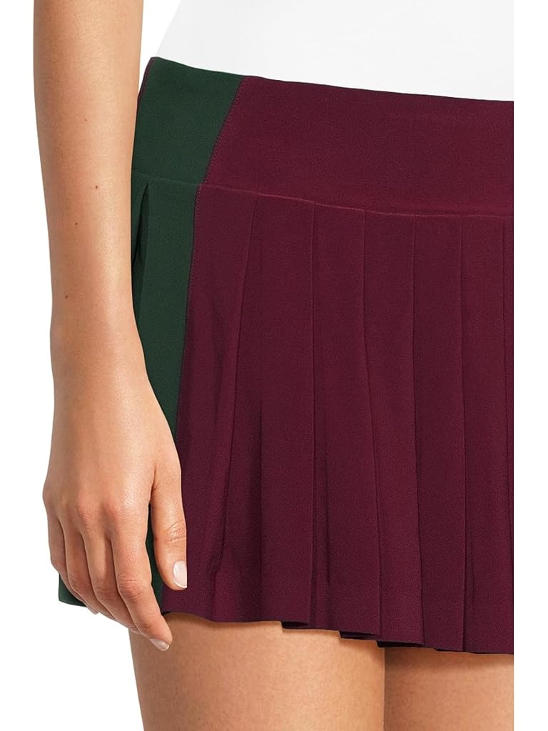 Mahogany Norma Kamali Side Stripe Pleated Pickleball Skirt