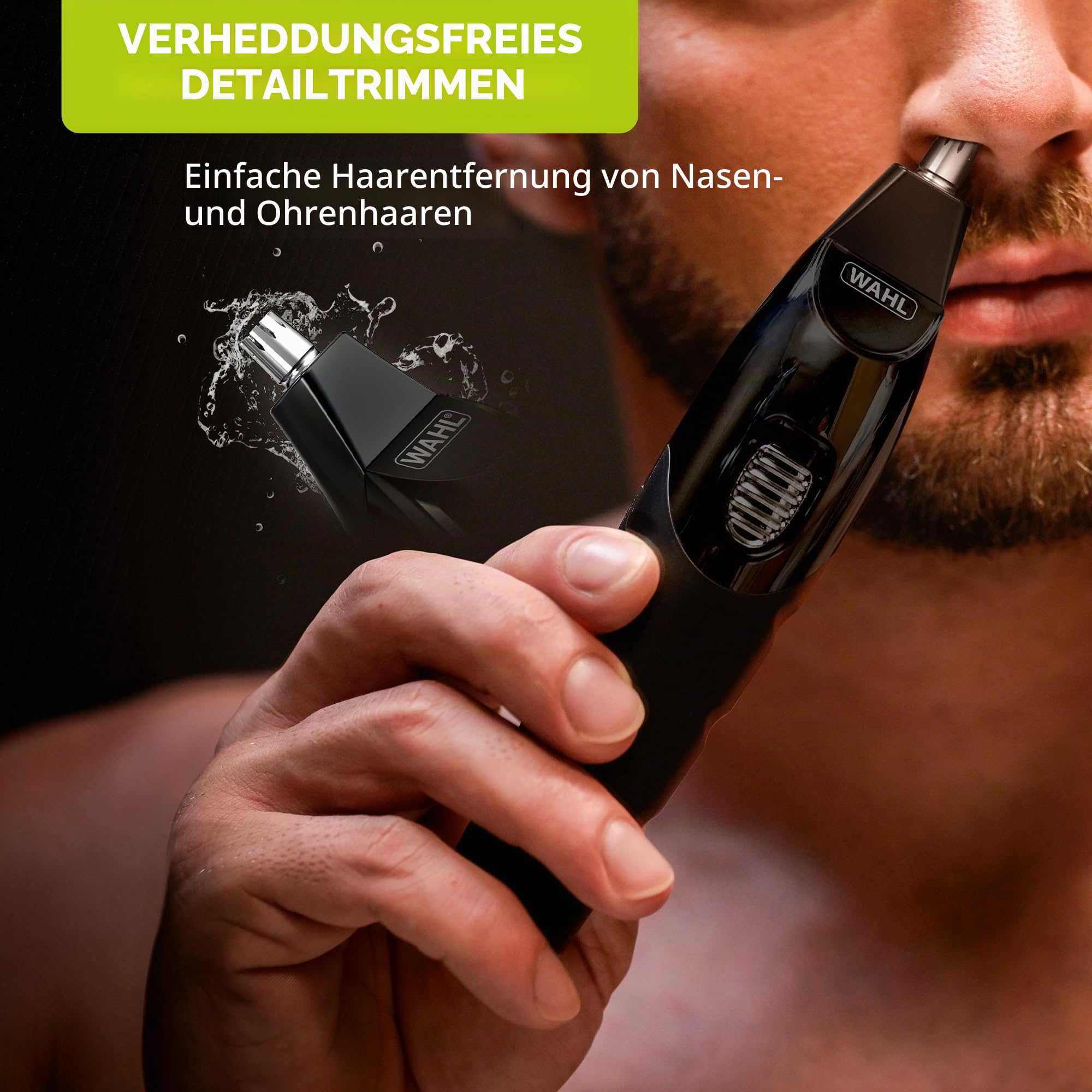 WAHL All in One Trimmer, für Haare, Bart, Ohren, Nase &Körperpflege, leistungsstarker Lithium-Akku, abwaschbare Aufsätze, breiter T-Schneidsatz, Schnittlänge 0,5 mm - 25 mm, 210 Minuten Akkulaufzeit