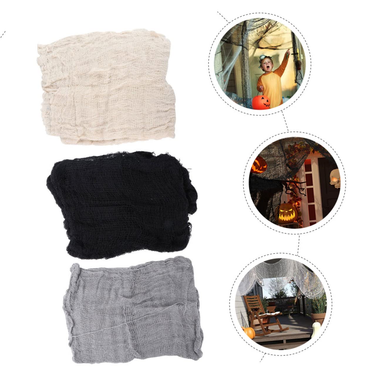 9 STK Halloween-Gaze Schwarzes Halloween-Tuch Gruseliges Tuch Halloween Halloween-dekorationsfreigabe Gruseliger Stoffvorhang Halloween-horrorgaze Urlaubsartikel Angepasst