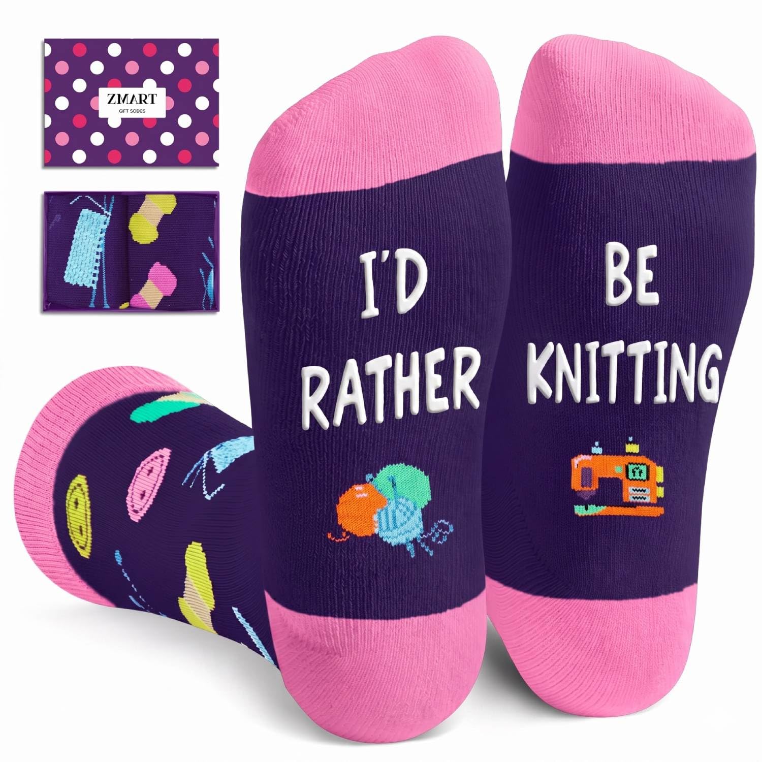 Zmart Appreciation Gift Ideas - Funny Socks for Pilot, Cops, Chefs, Traveler, Knitter