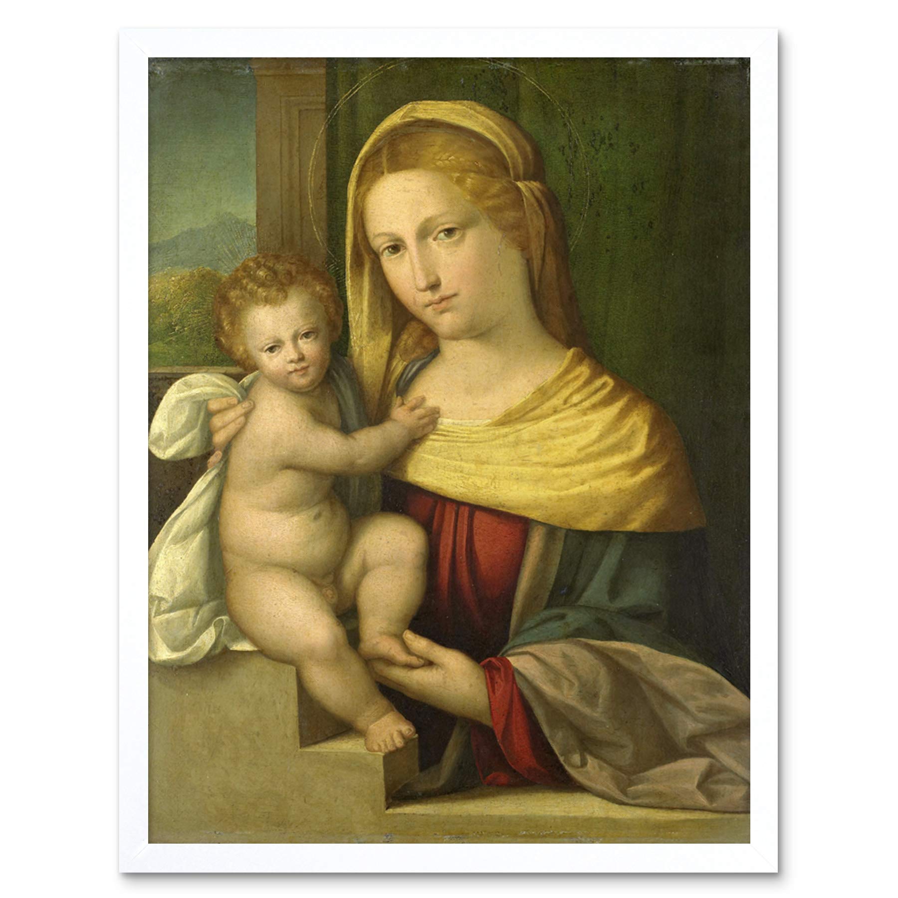 Artery8 Garofalo Madonna And Child Painting Art Print Framed Poster Wall Decor 12x16 inch