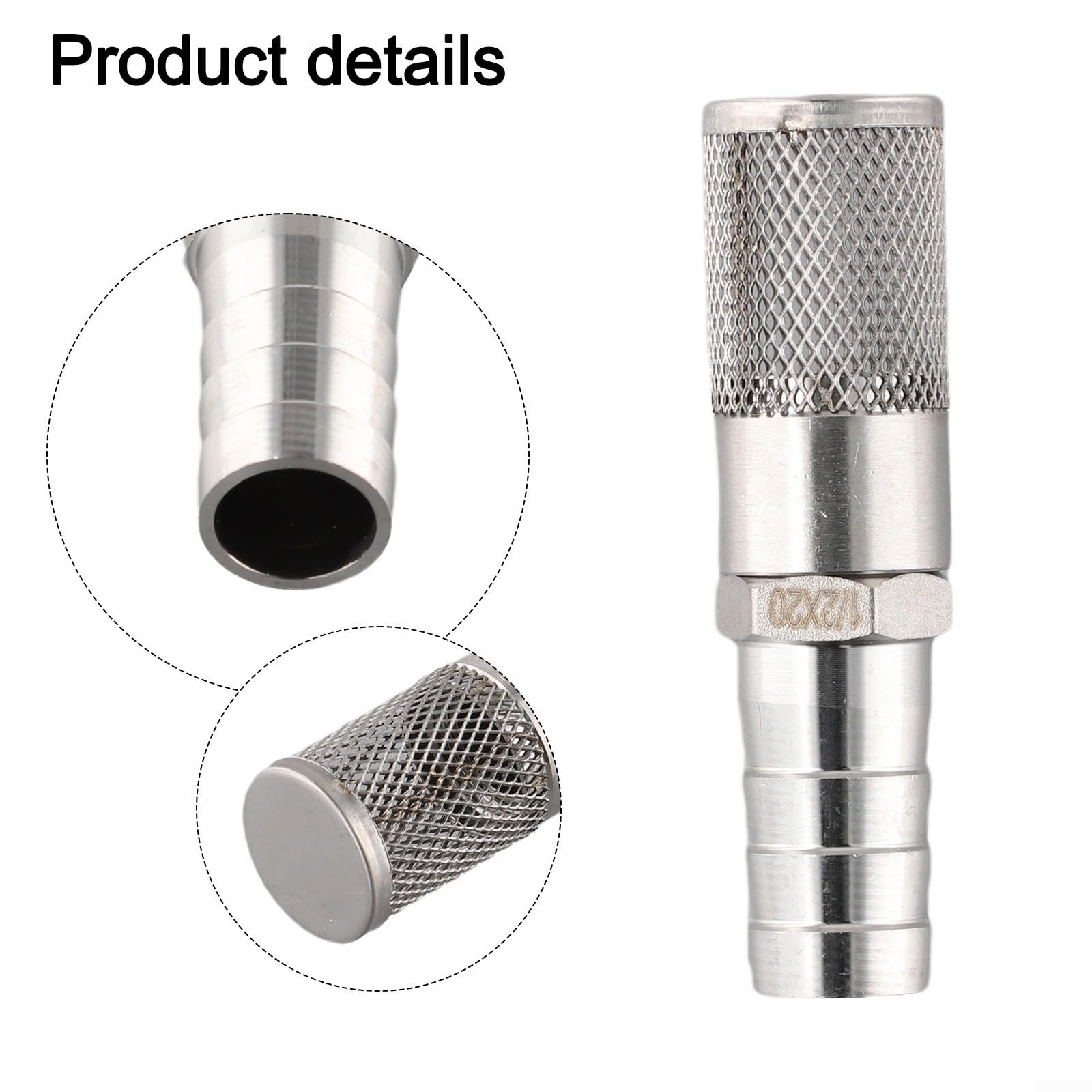 Filtre à Ardillon En Acier Inoxydable 304 - Pour Tuyaux De 19-20 Mm, Maille 1,5 Mm, Pour Carburant, Eau, Air