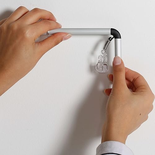 Miniatura 3 de M&T Displays Marco elástico de doble cara de 18 x 24 pulgadas, montaje en pared y colgante de aluminio plateado, reutilizable, anuncio, mensajes,