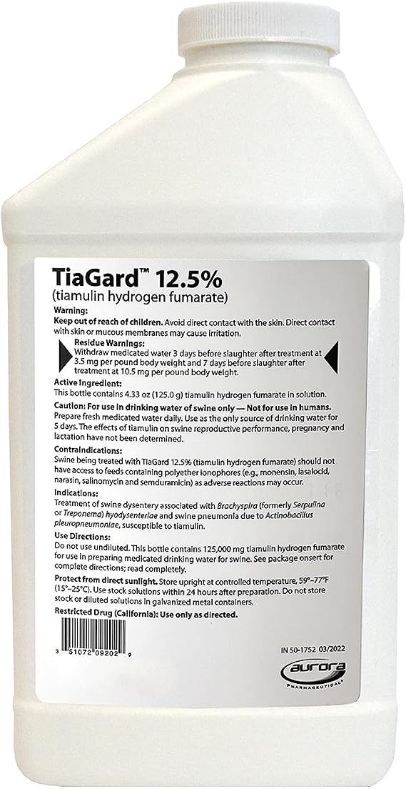 Aurora TiaGard 12.5% Liquid Concentrate, Generic for Denagard, 1L, One Liter
