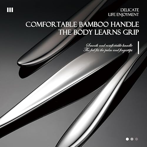 Miniatura 7 de Exquisito juego de cubiertos de 60 piezas, juego de cubiertos de acero inoxidable, juego de cubiertos para 12, juego de cuchillos de tenedor, juego