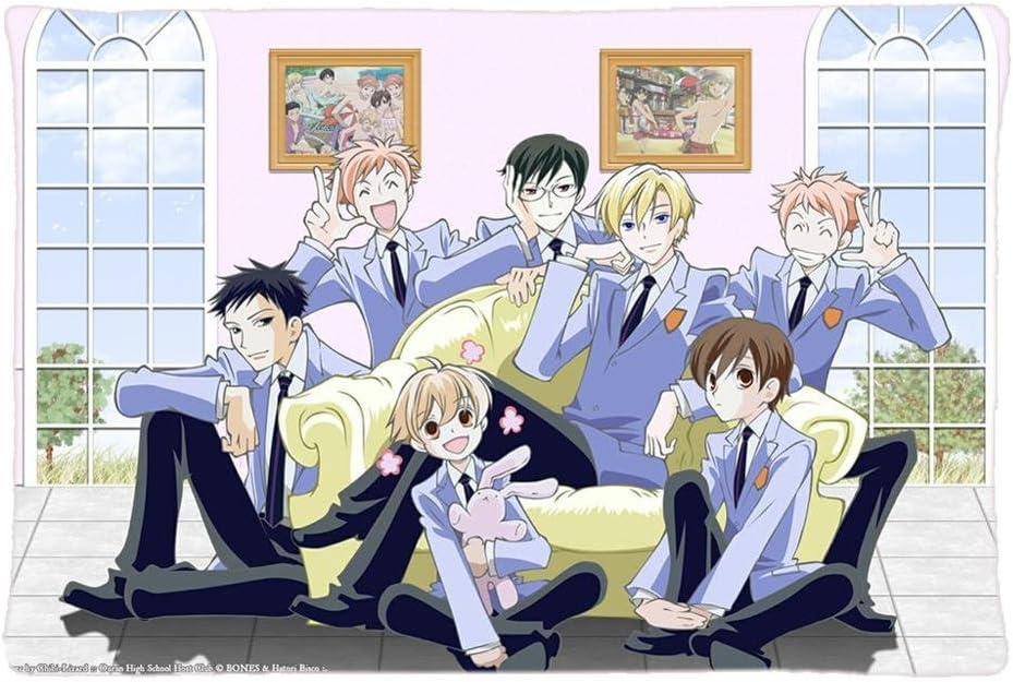 Ouran High School Host Club Anime Modern Home Decorative Pillow Case Zipper Cushion Covers (20x30 inch)