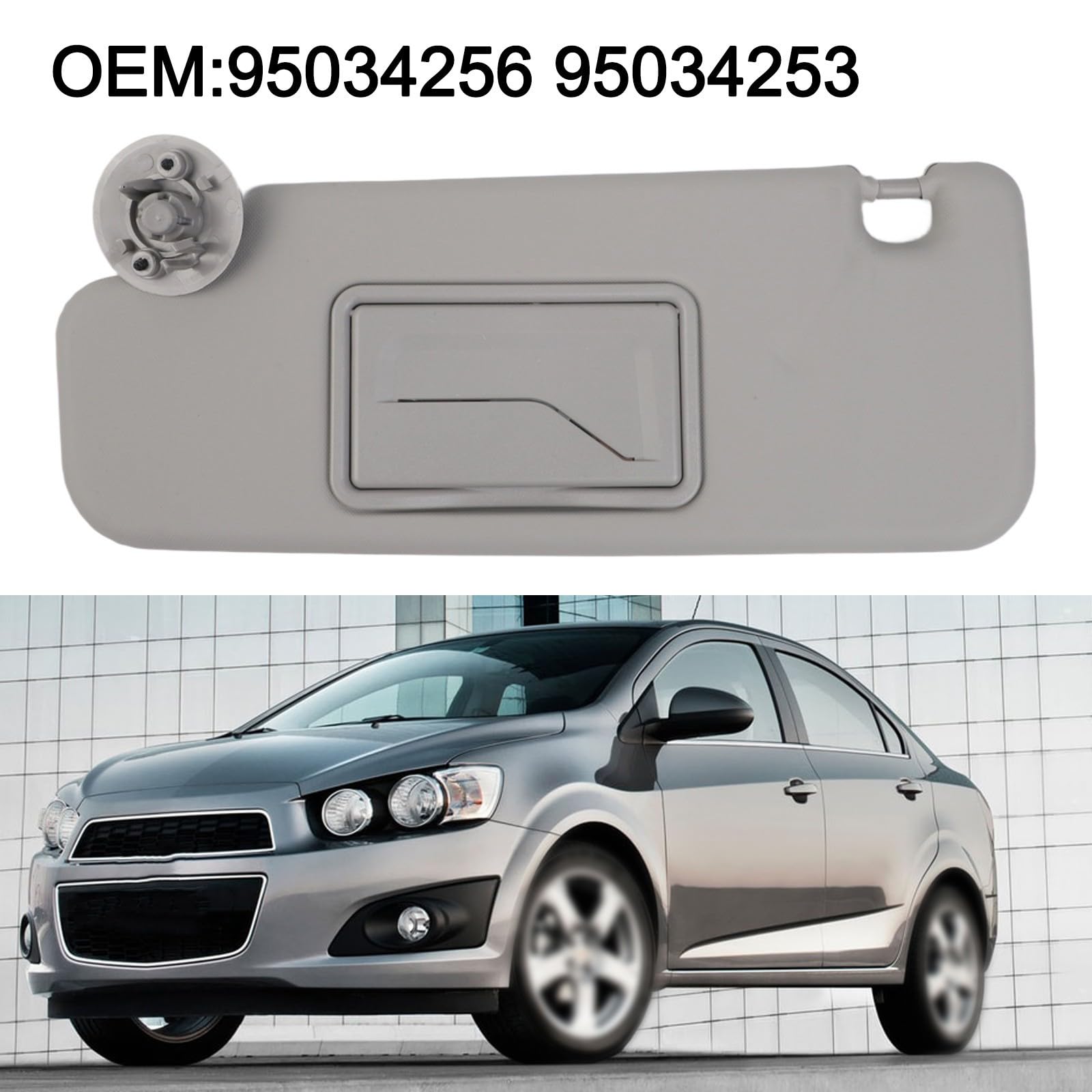 Parasol para Chevrolet Aveo Izquierda Derecha Reemplazo 95034256 95034253 Gris ABS Parabrisas Bloqueador de Parabrisas No Deformable Fácil de Instalar Interior del Coche (Izquierda)