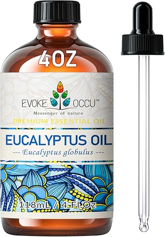 EVOKE OCCU Aceite Esencial de Eucalipto 4 Oz, Aceite Puro de Eucalipto para Masaje Aromaterapia Difusor Fragancia DIY Vela Jabón- 4 FL Oz